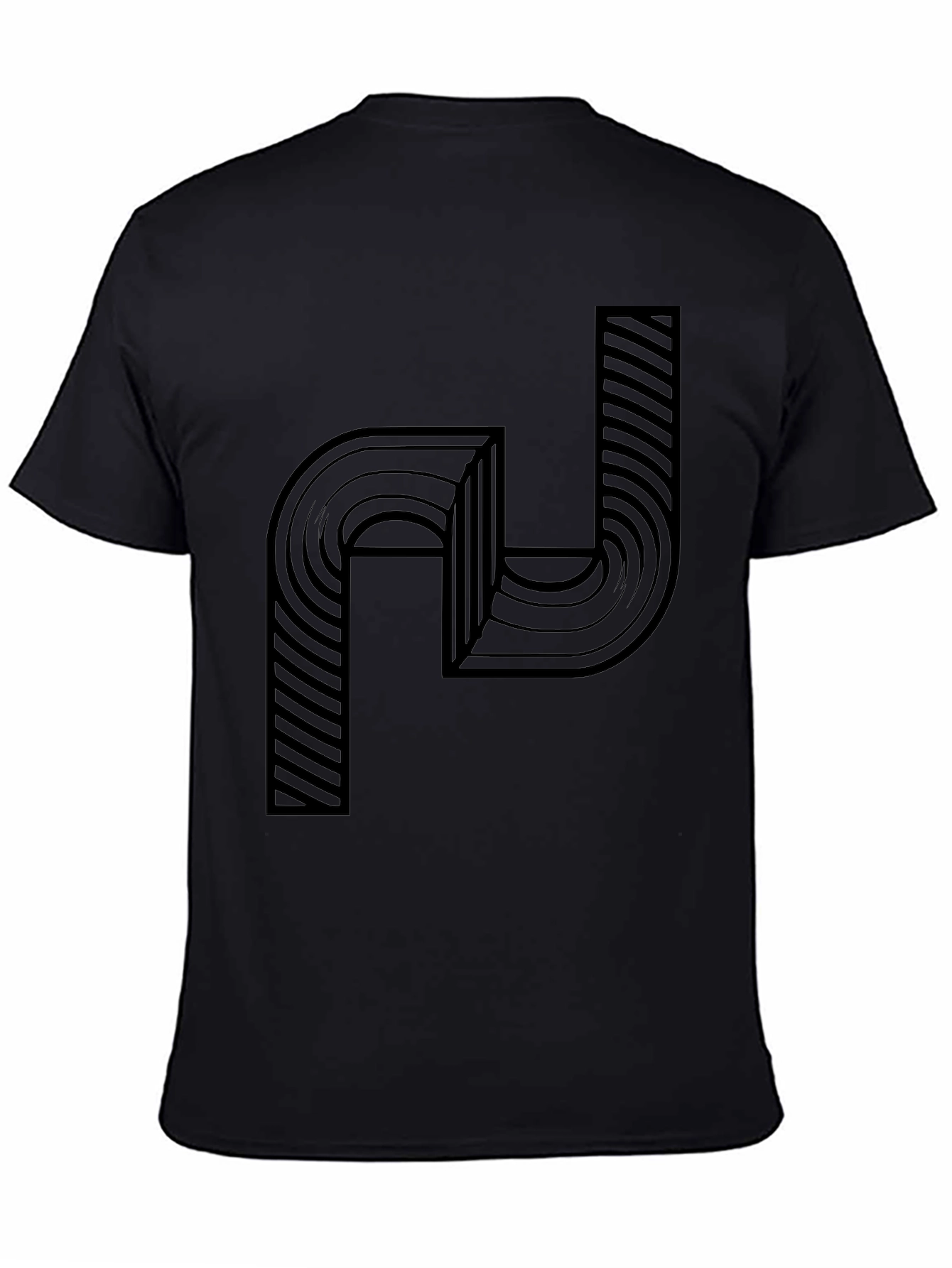 Abstract Graphic Print Mens Black T-Shirt