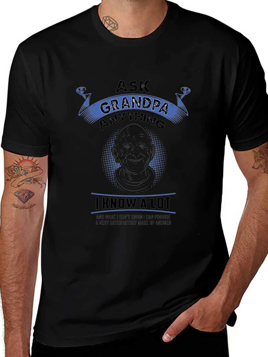 Ask Grandpa Anything Black T-Shirt