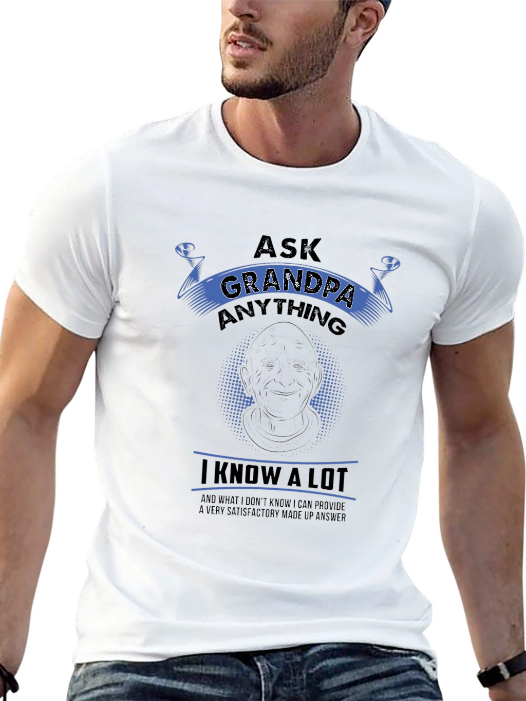 Ask Grandpa Anything Black T-Shirt