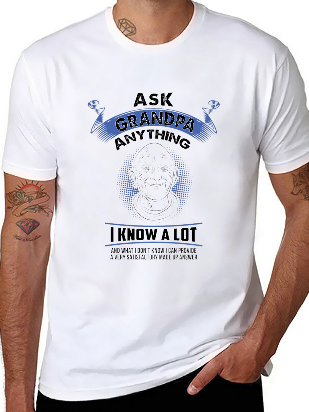 Ask Grandpa Anything Black T-Shirt