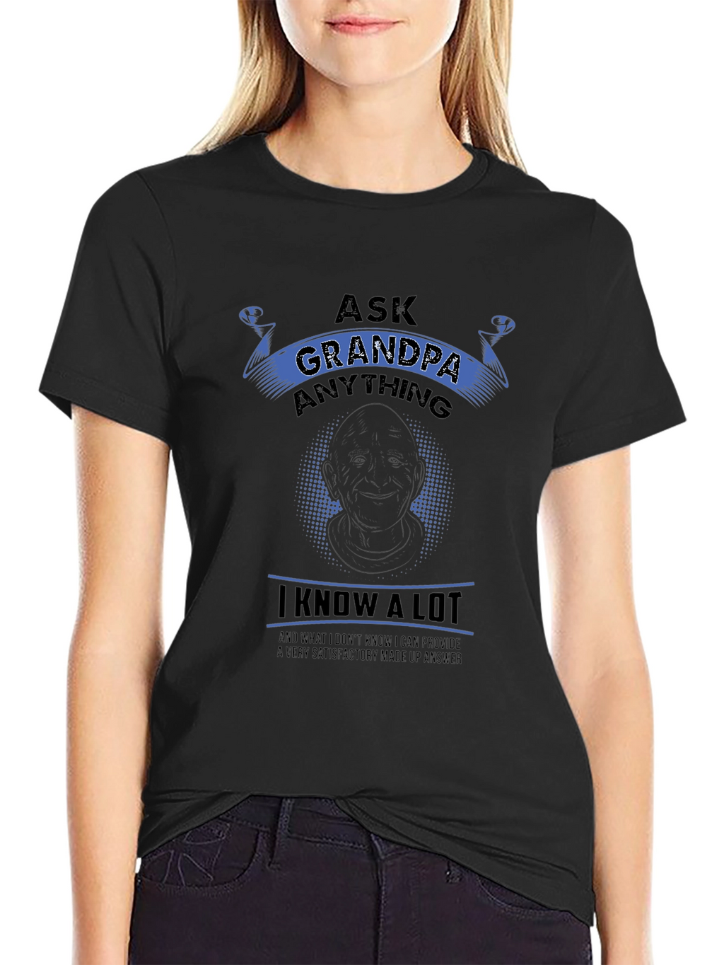 Ask Grandpa Anything Black T-Shirt