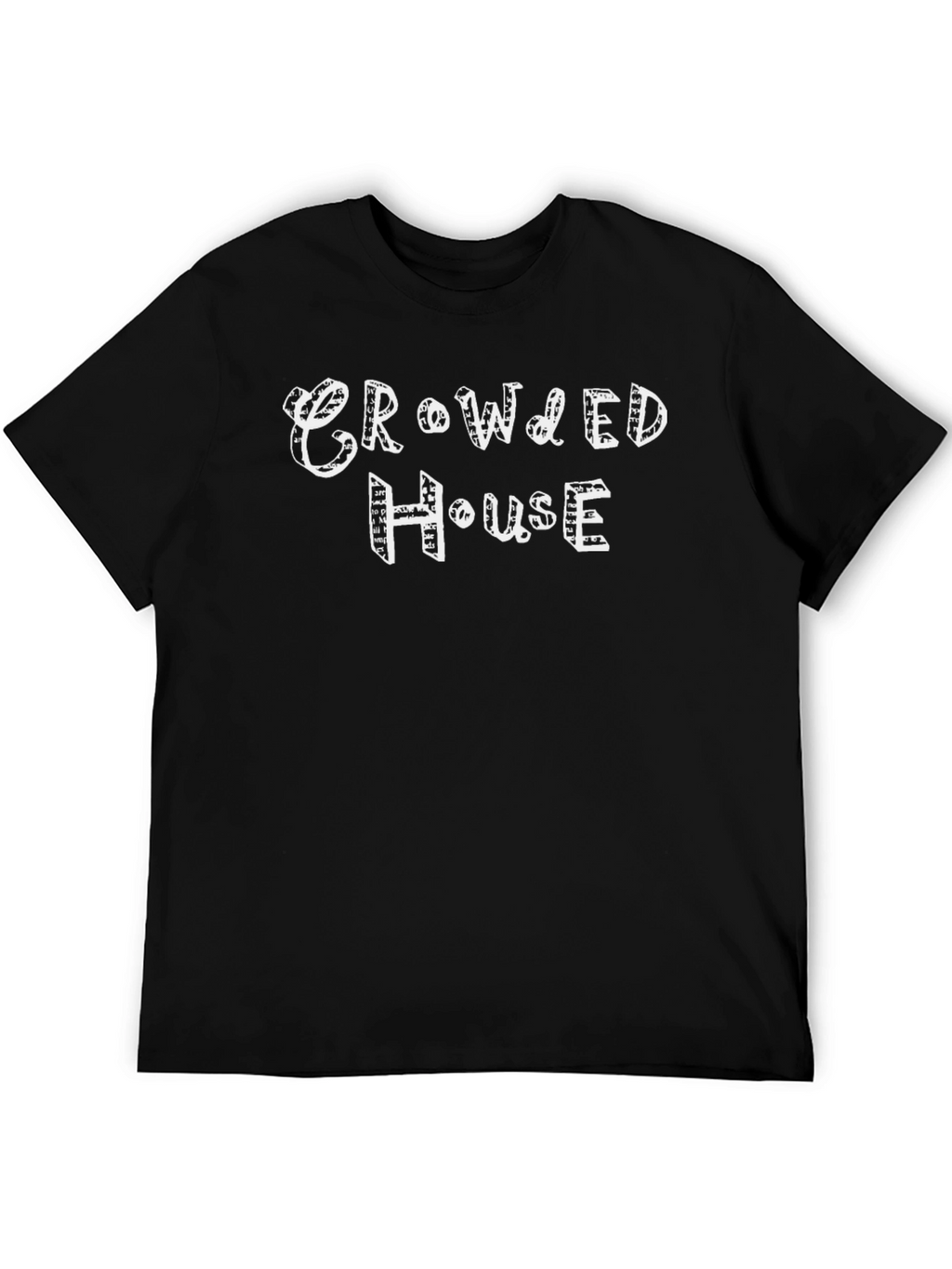 Crowded House Graphic Tee - Black Cotton Blend T-Shirt