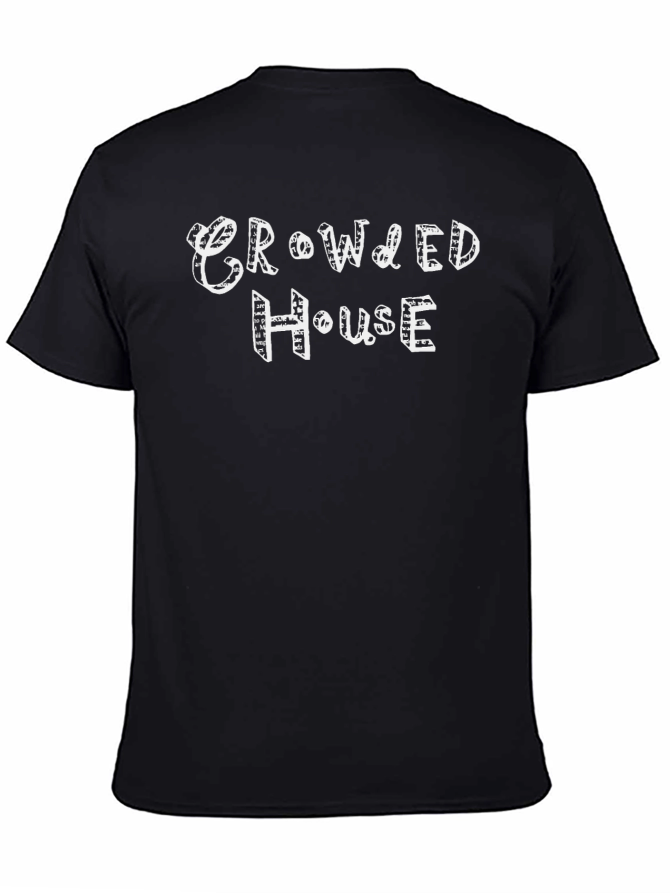 Crowded House Graphic Tee - Black Cotton Blend T-Shirt
