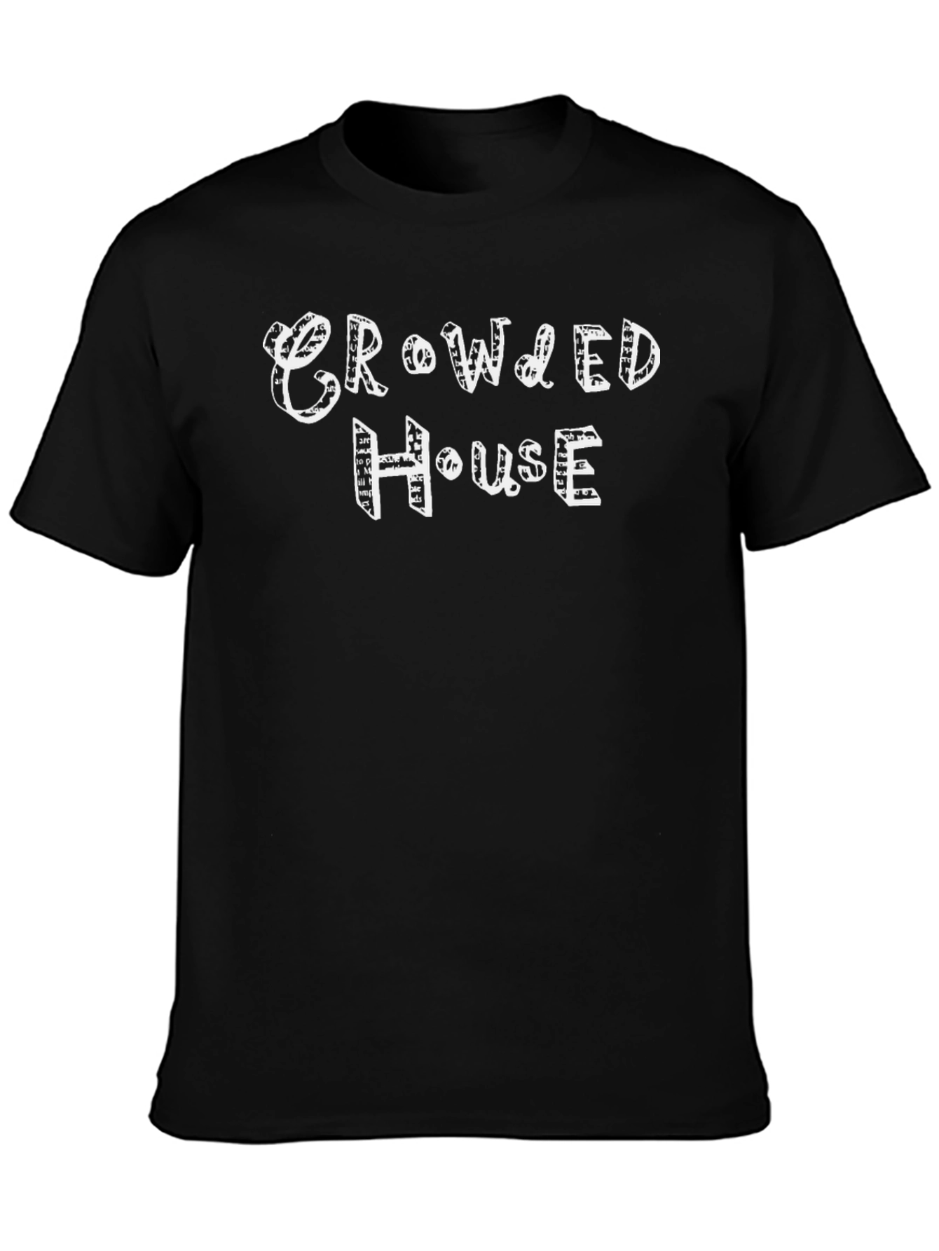 Crowded House Graphic Tee - Black Cotton Blend T-Shirt