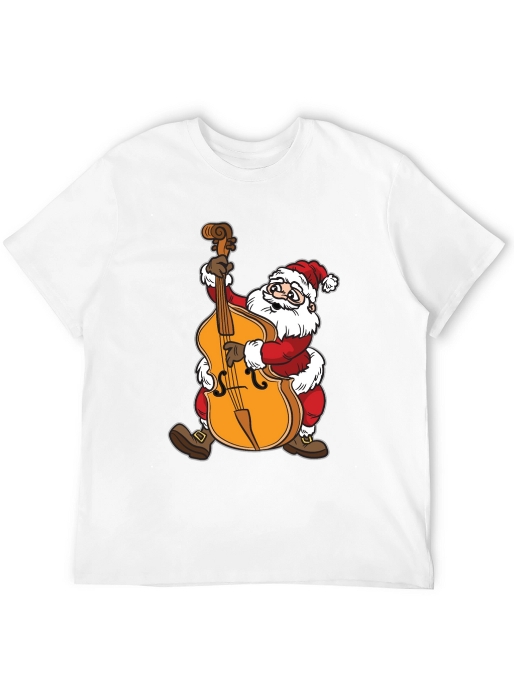 Santa Claus Playing Cello Black T-Shirt