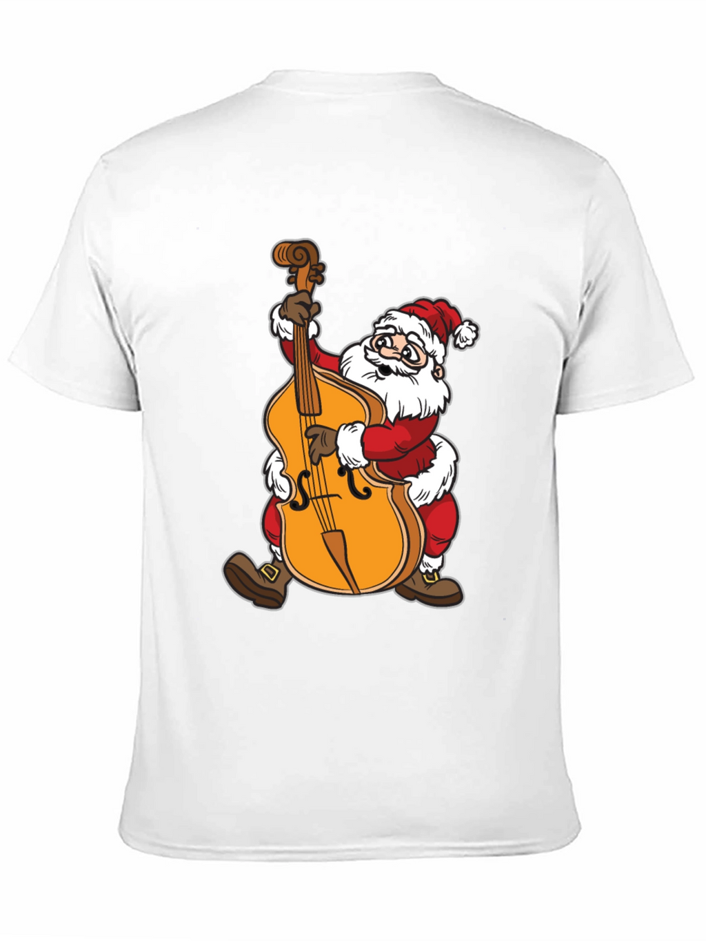 Santa Claus Playing Cello Black T-Shirt
