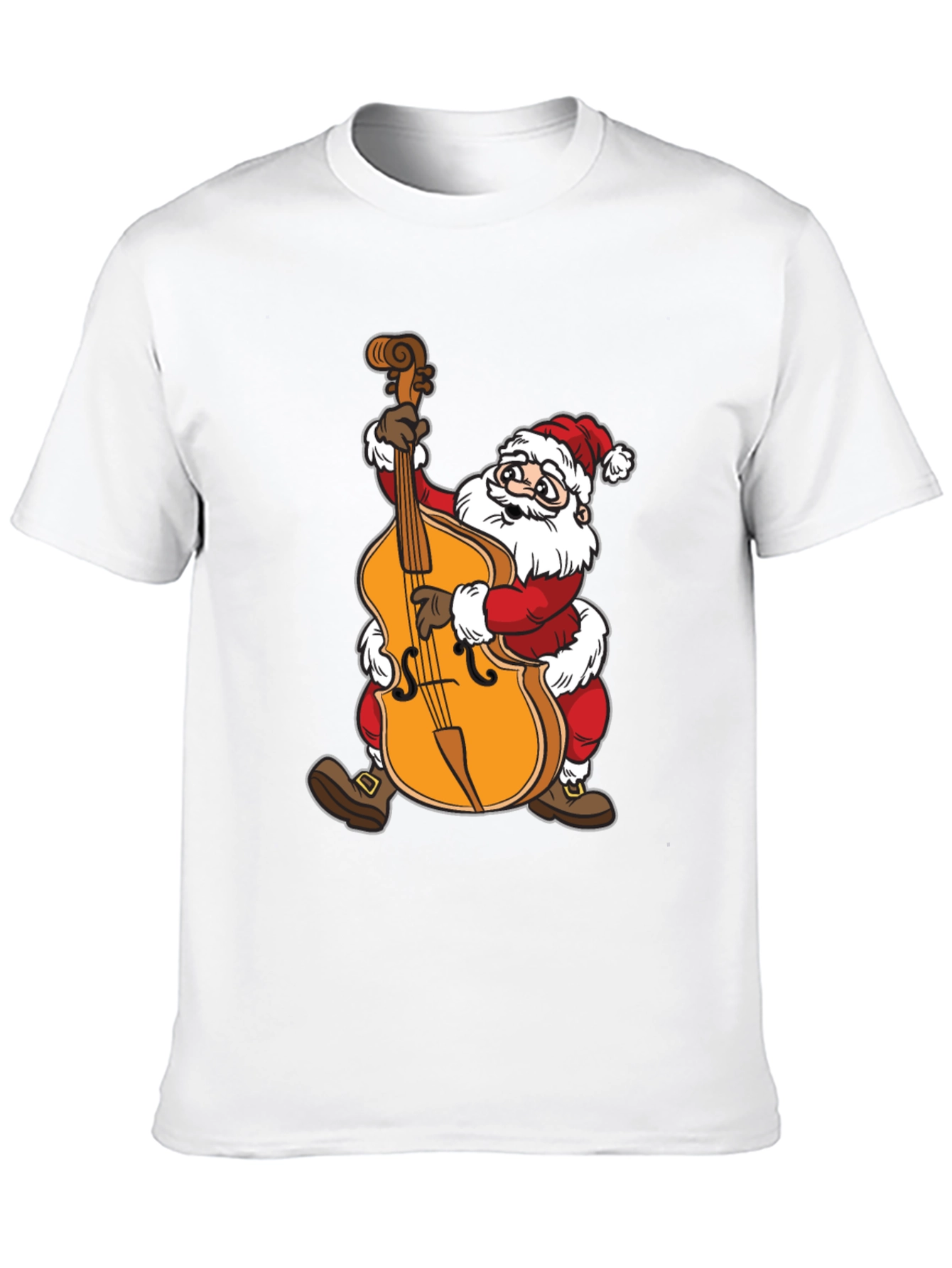 Santa Claus Playing Cello Black T-Shirt
