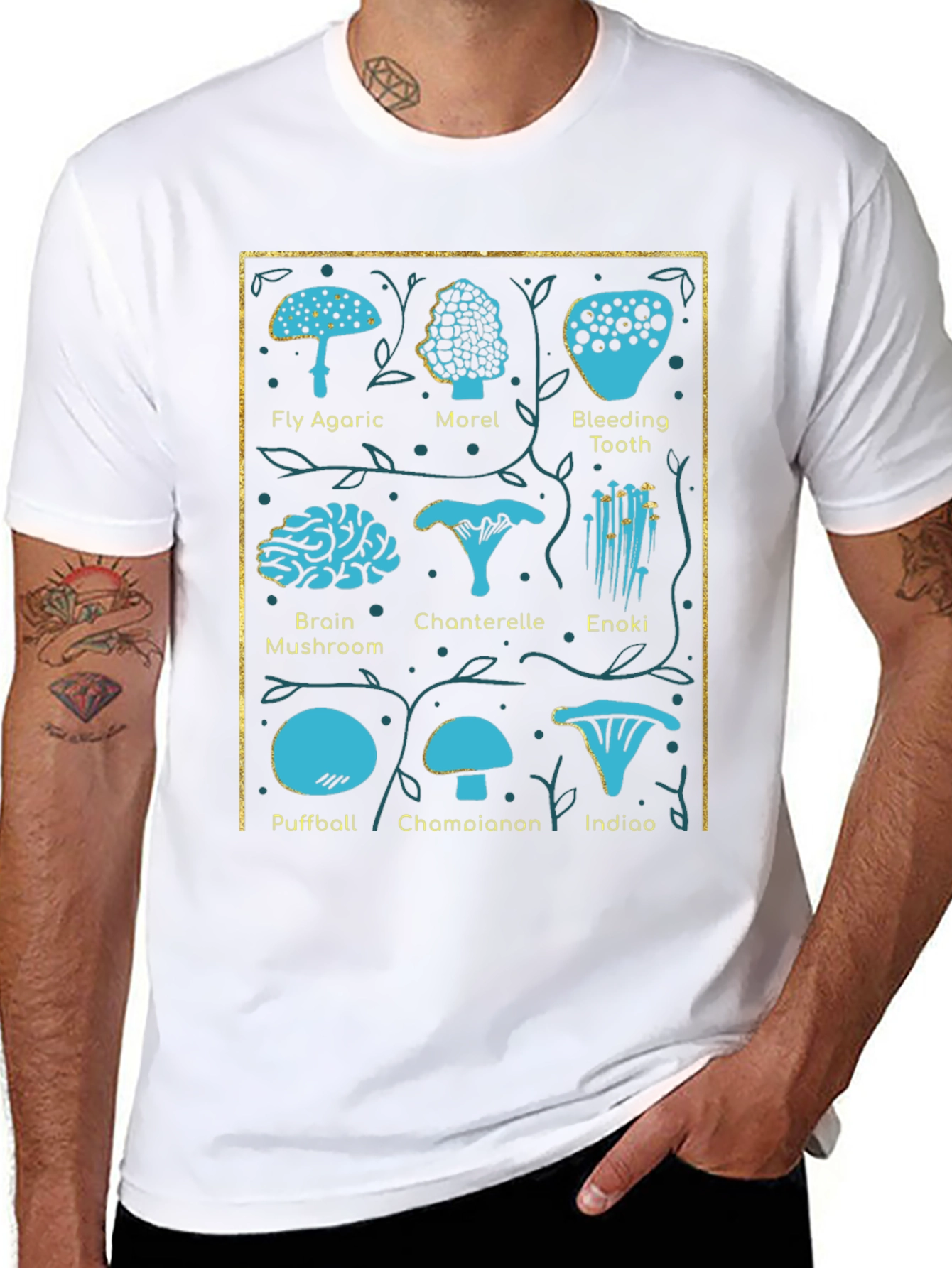 Mushroom Identification Chart T-Shirt