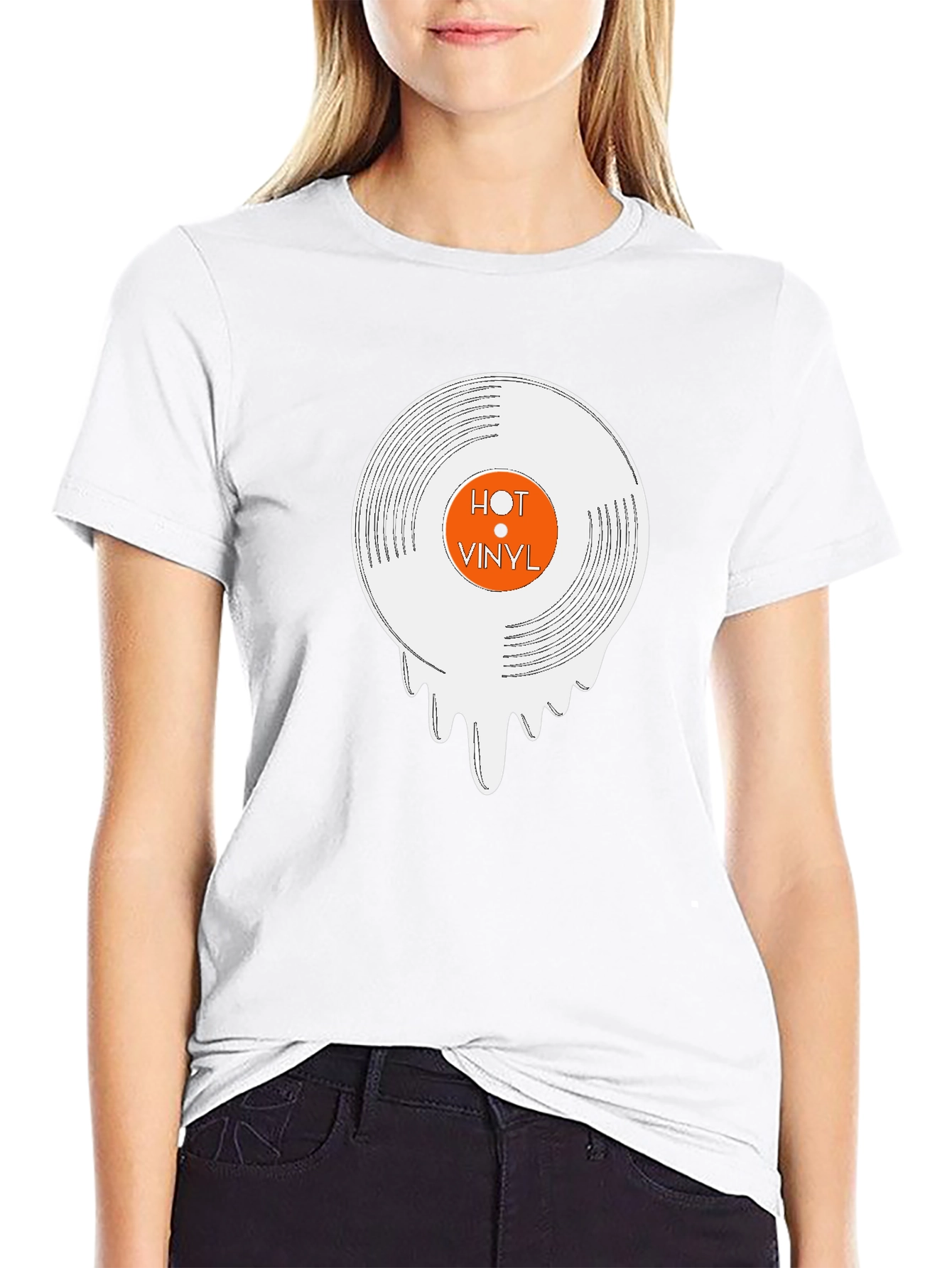 Hot Vinyl Graphic Tee - Cool Dripping Record T-Shirt