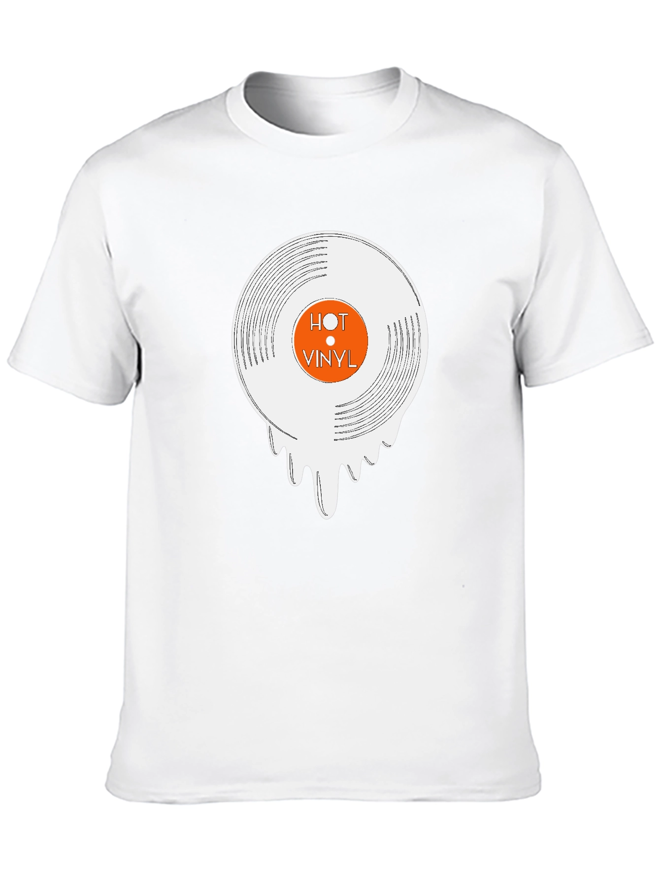 Hot Vinyl Graphic Tee - Cool Dripping Record T-Shirt
