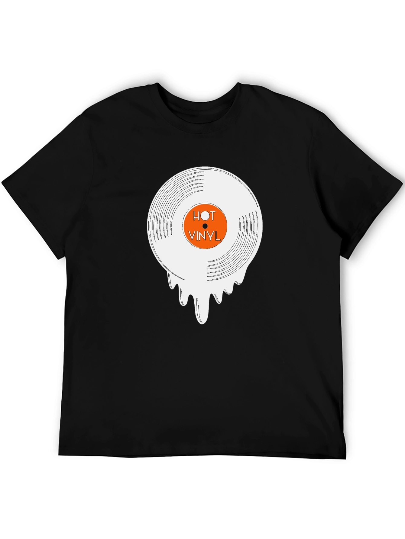 Hot Vinyl Graphic Tee - Cool Dripping Record T-Shirt