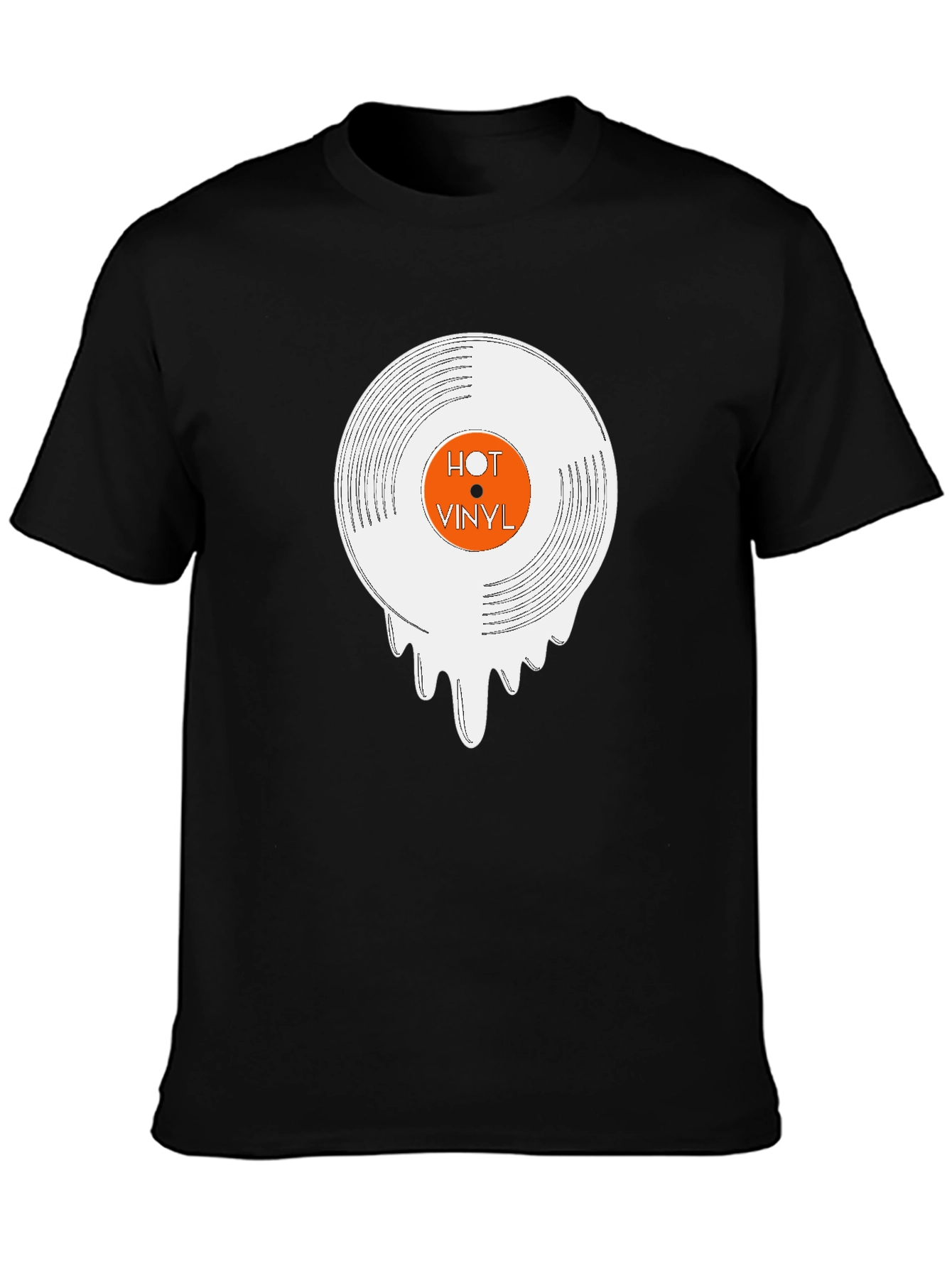 Hot Vinyl Graphic Tee - Cool Dripping Record T-Shirt