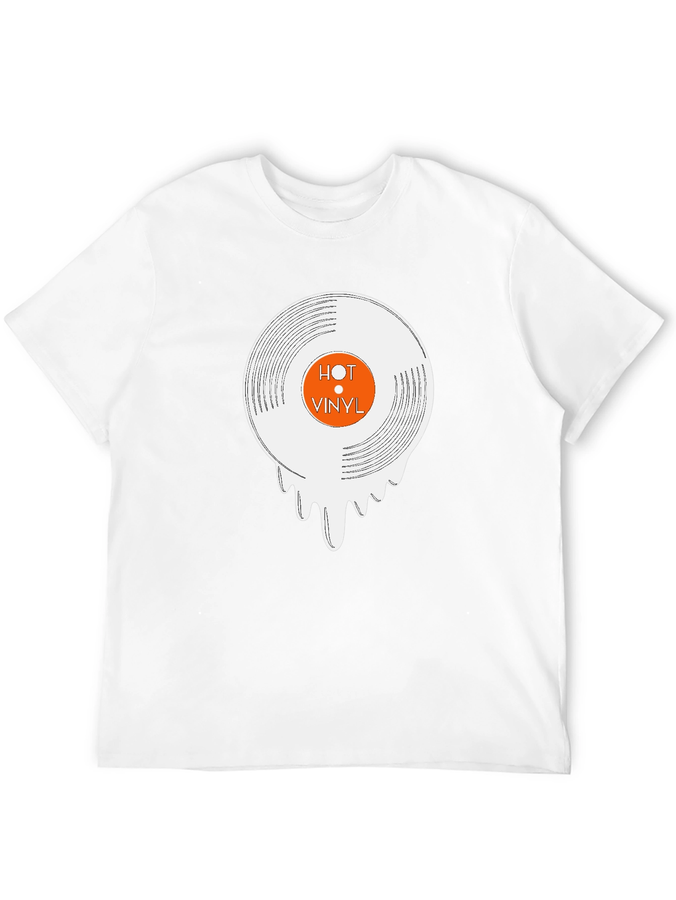 Hot Vinyl Graphic Tee - Cool Dripping Record T-Shirt
