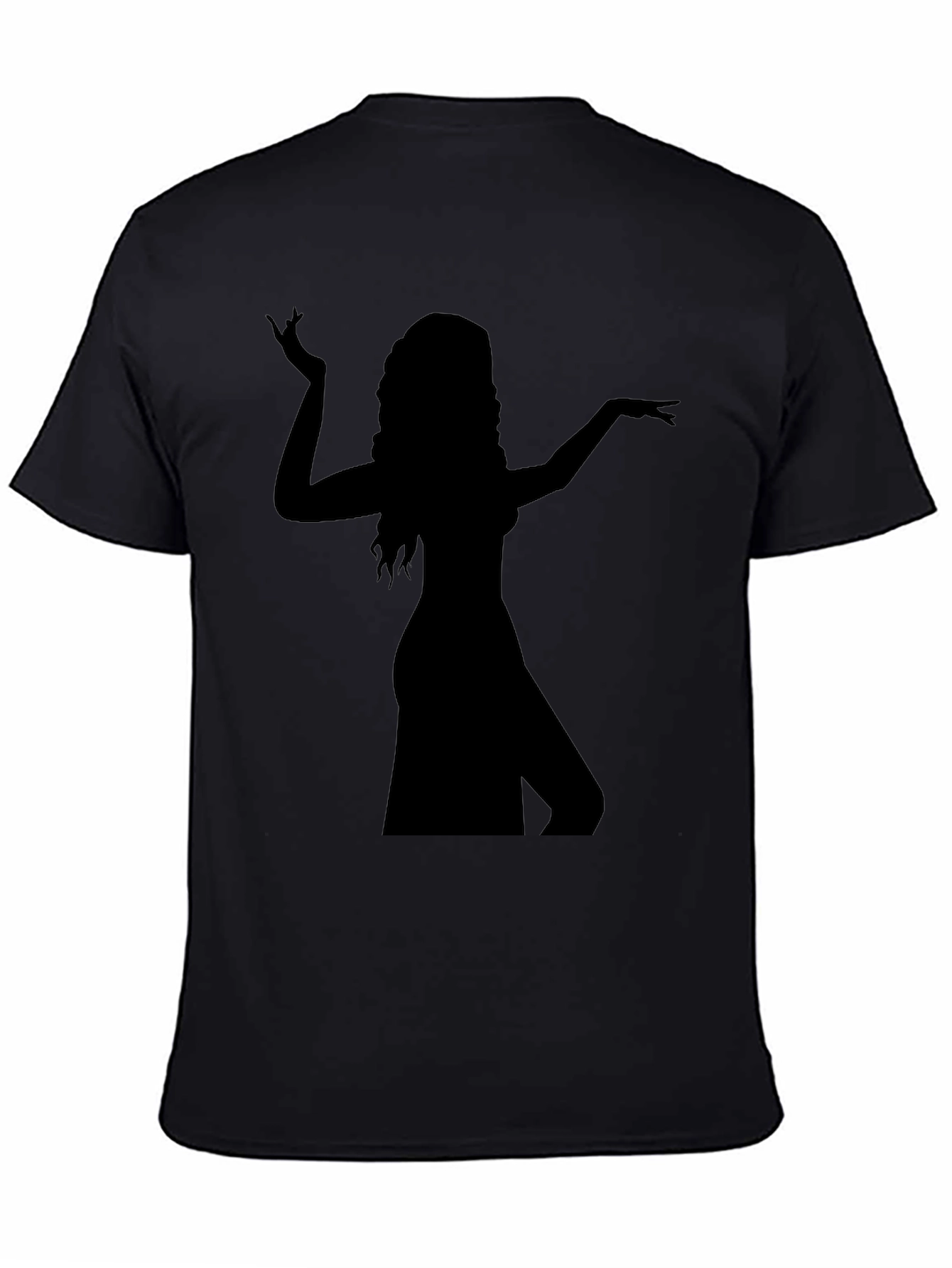 Silhouette Dancer Graphic Tee - Black Cotton T-Shirt