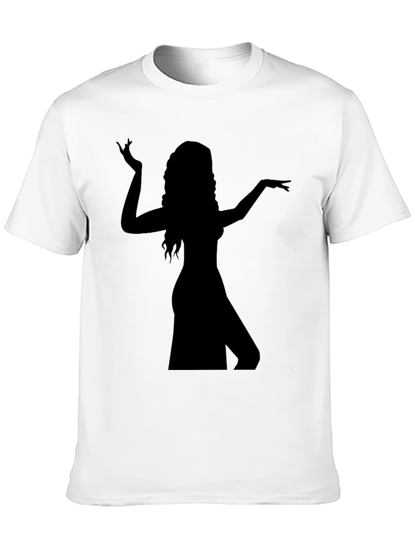 Silhouette Dancer Graphic Tee - Black Cotton T-Shirt