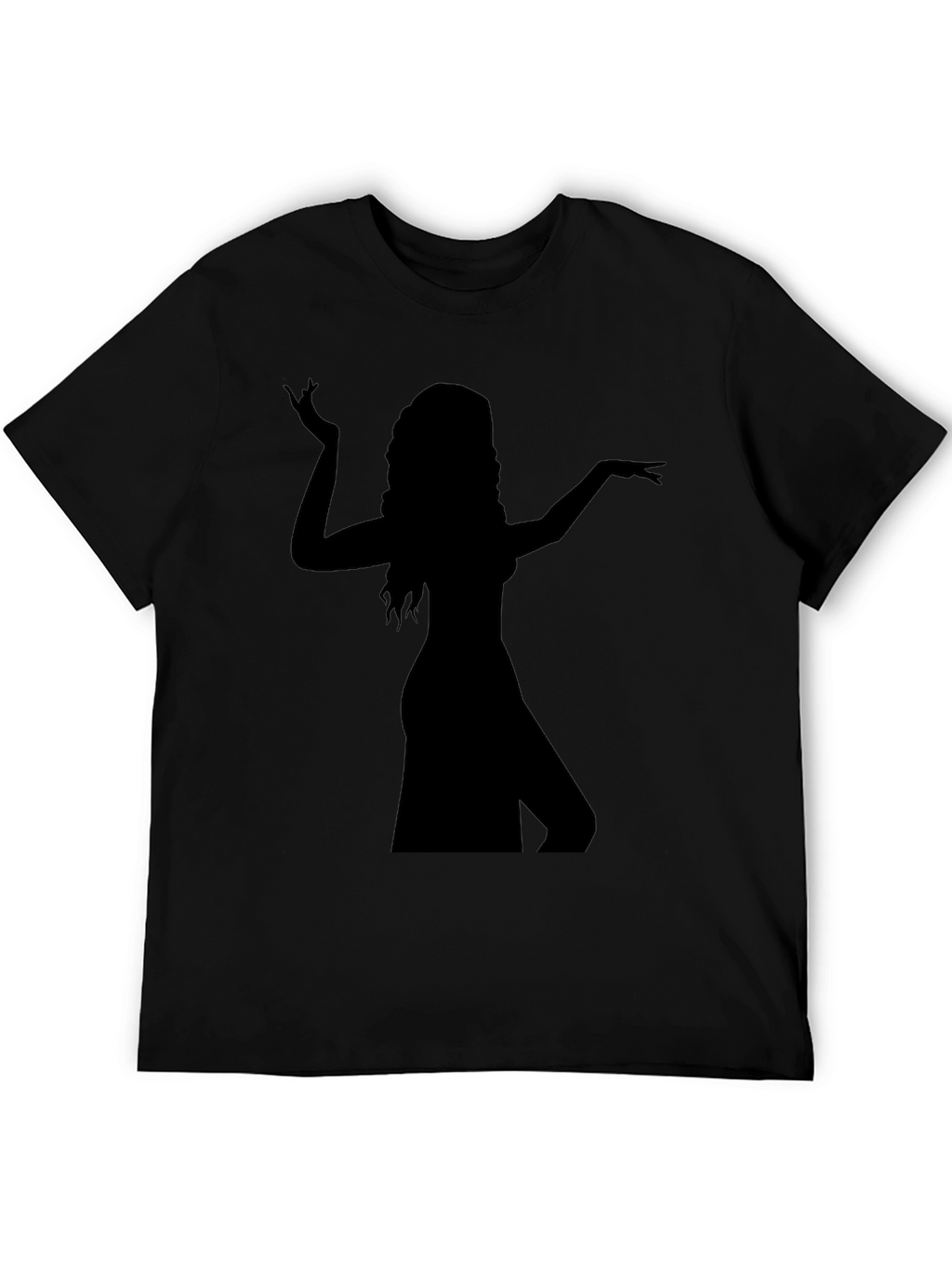 Silhouette Dancer Graphic Tee - Black Cotton T-Shirt