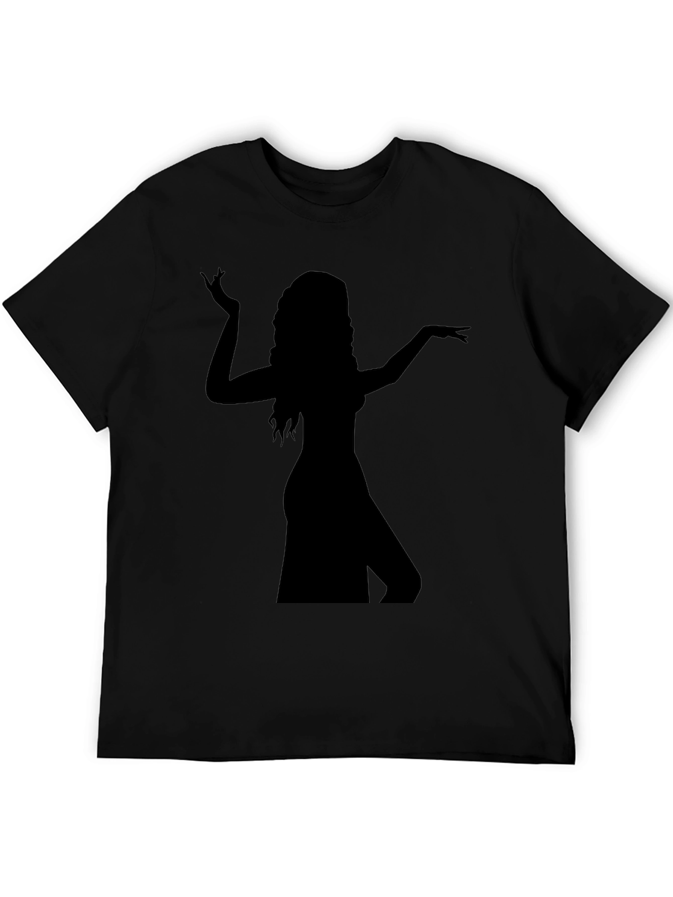 Silhouette Dancer Graphic Tee - Black Cotton T-Shirt