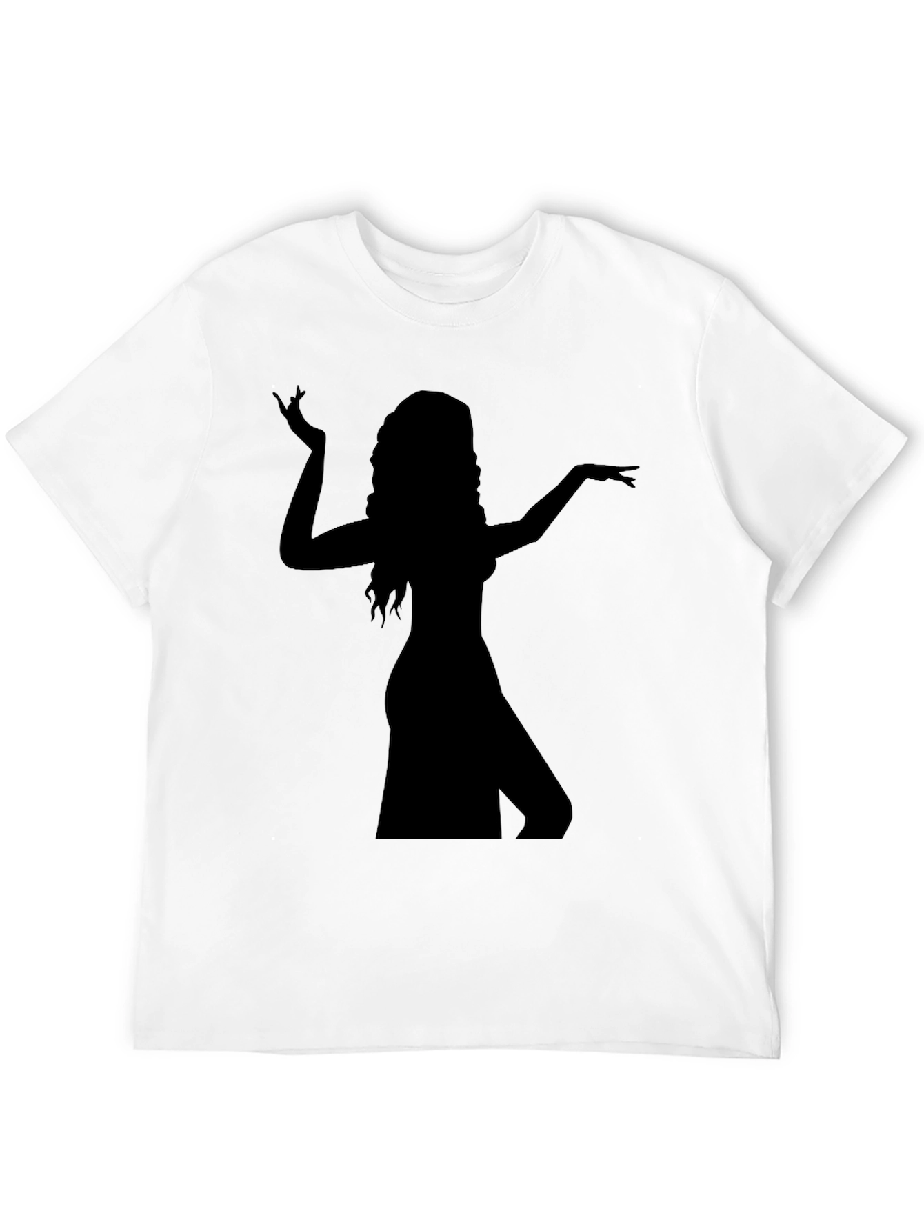 Silhouette Dancer Graphic Tee - Black Cotton T-Shirt