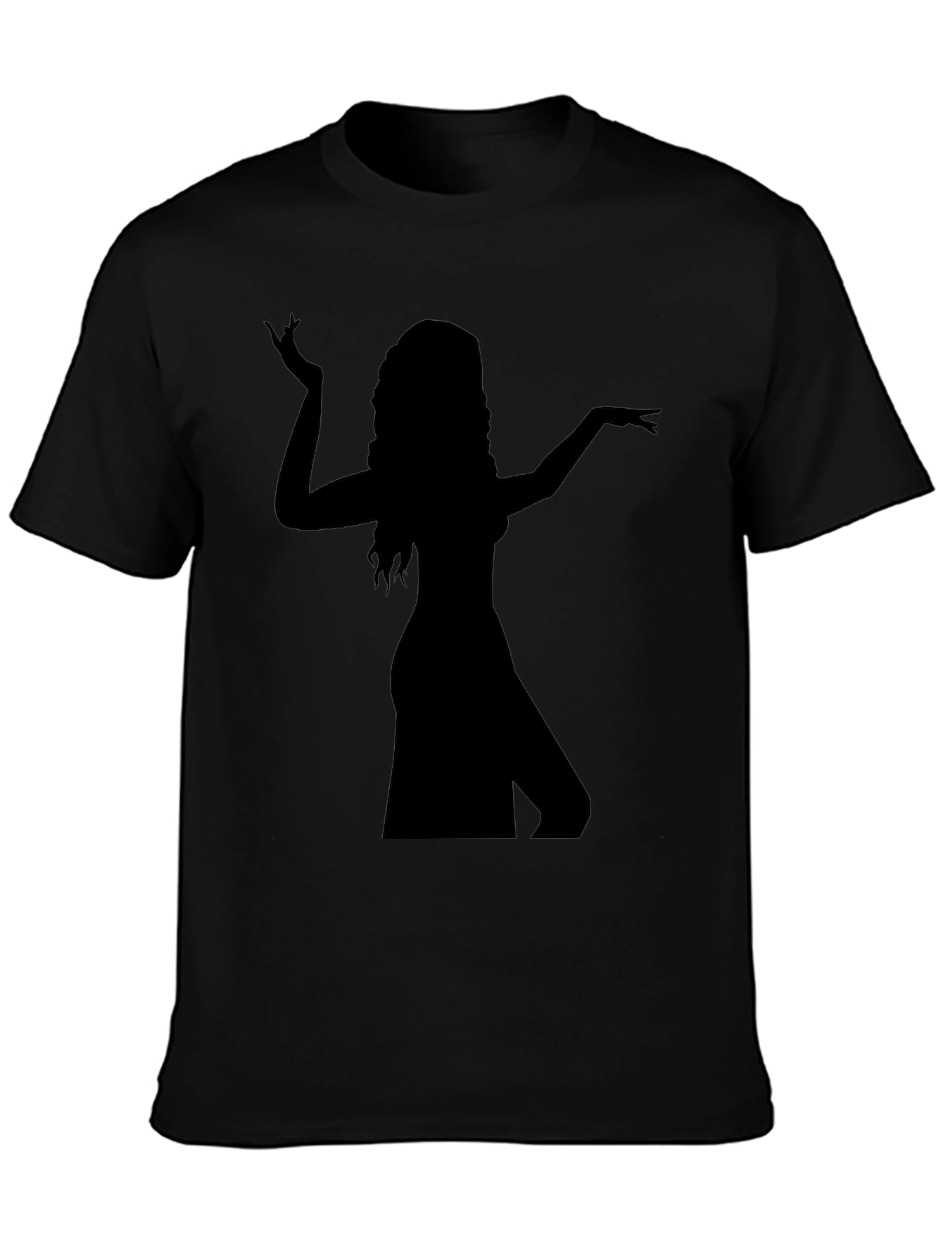 Silhouette Dancer Graphic Tee - Black Cotton T-Shirt
