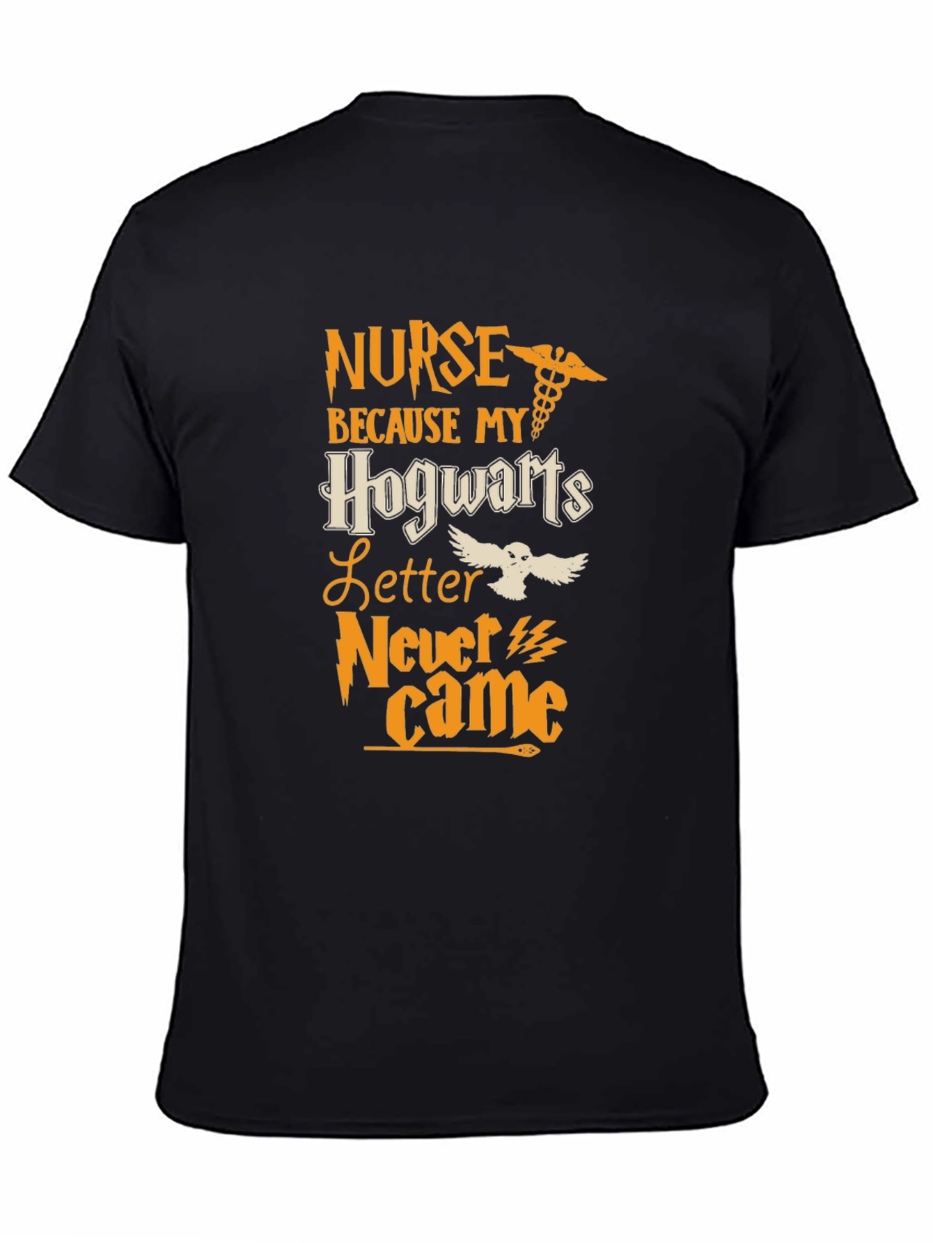 Nurse Hogwarts Letter T-Shirt - Black Cotton
