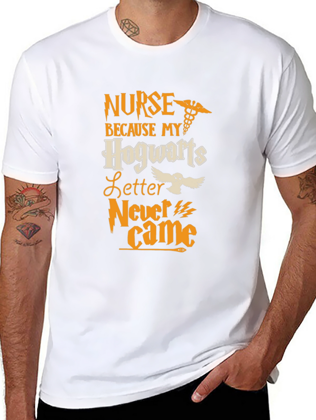 Nurse Hogwarts Letter T-Shirt - Black Cotton