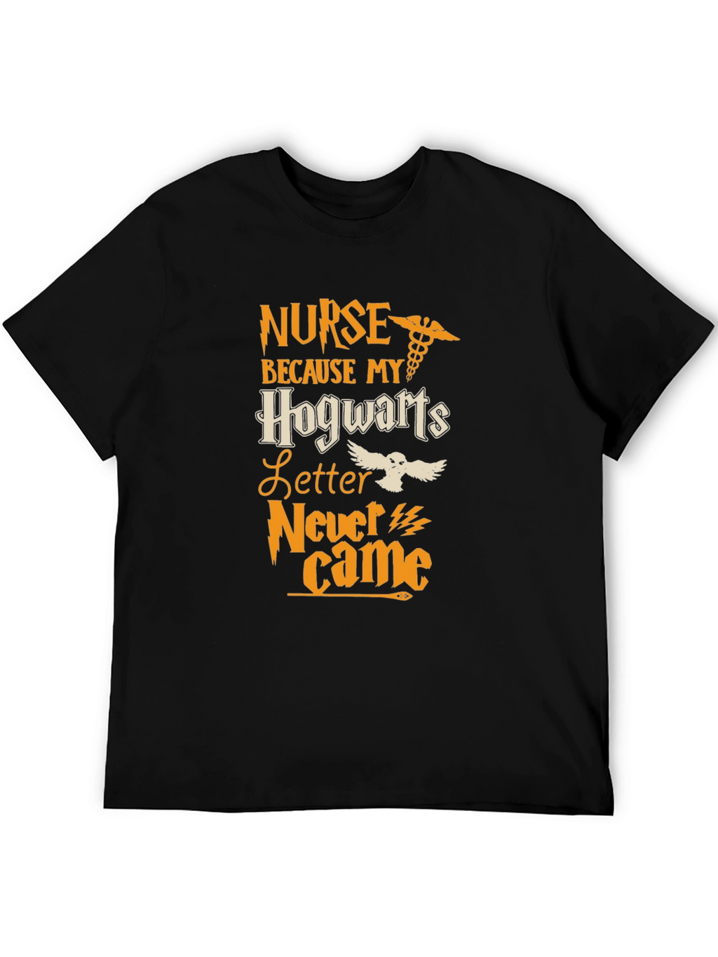Nurse Hogwarts Letter T-Shirt - Black Cotton