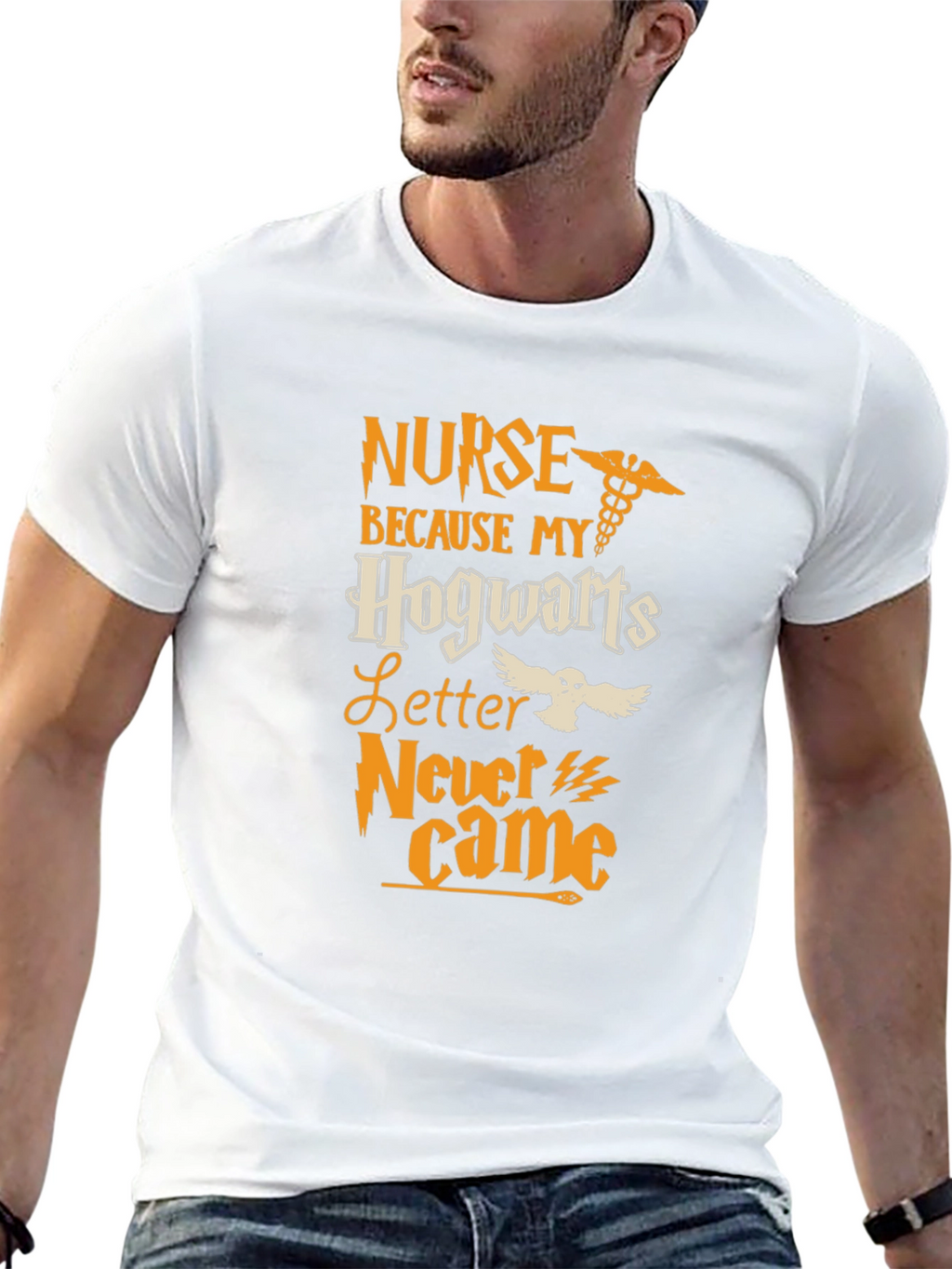 Nurse Hogwarts Letter T-Shirt - Black Cotton