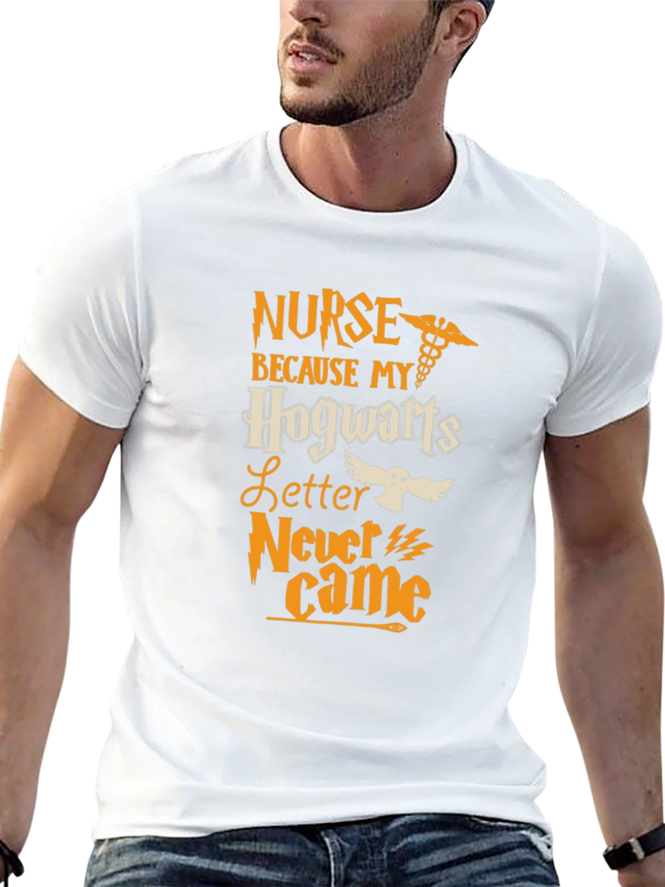 Nurse Hogwarts Letter T-Shirt - Black Cotton