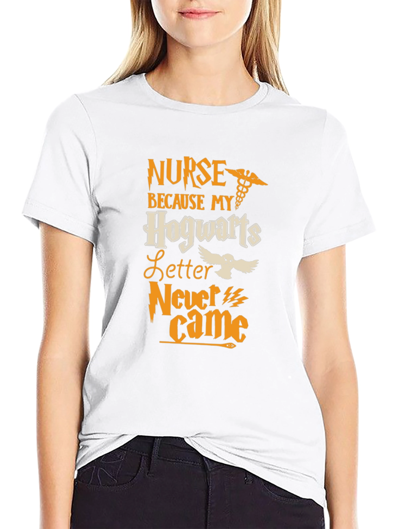 Nurse Hogwarts Letter T-Shirt - Black Cotton