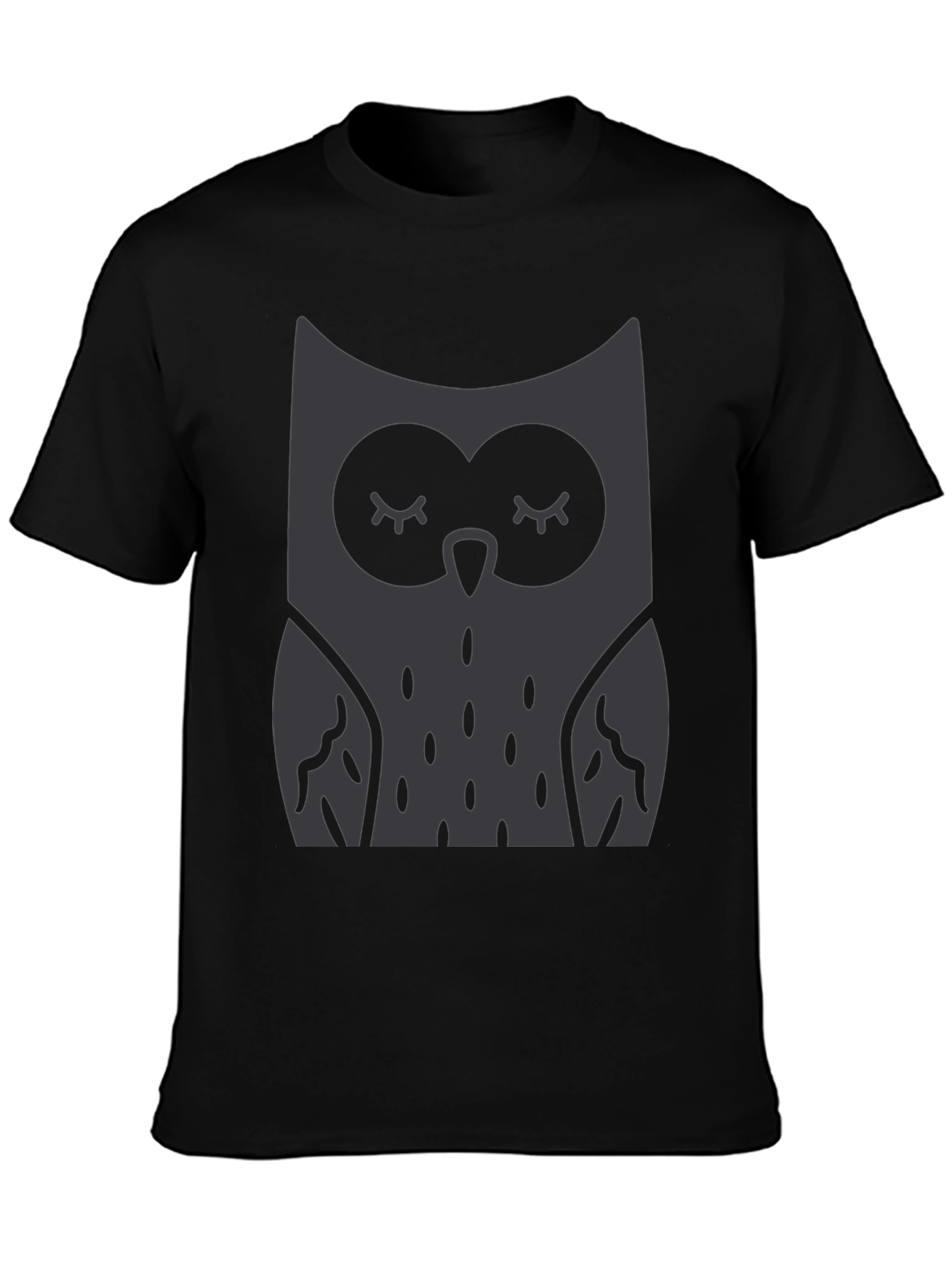 Owl Graphic Print Crew Neck T-Shirt