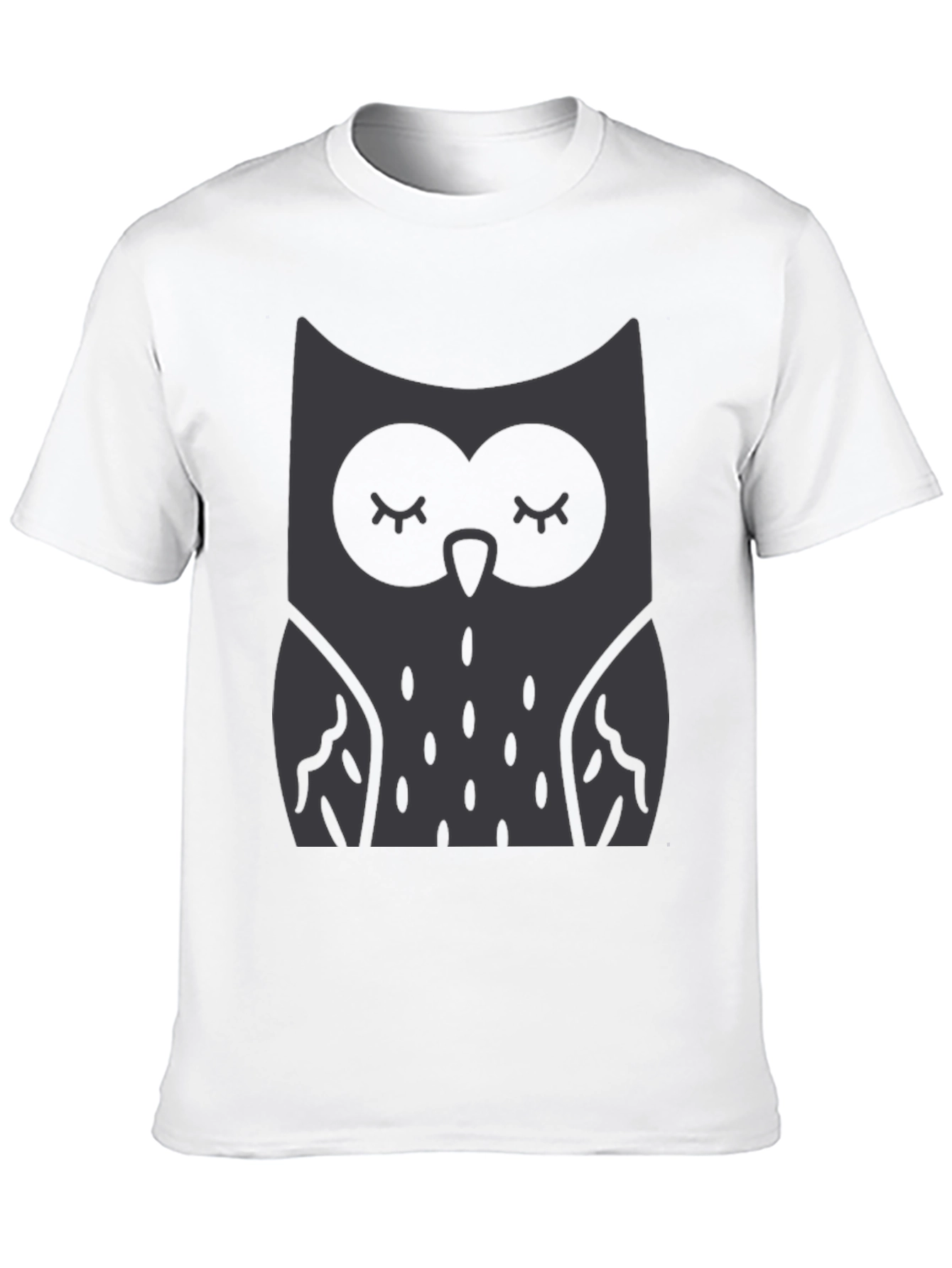Owl Graphic Print Crew Neck T-Shirt