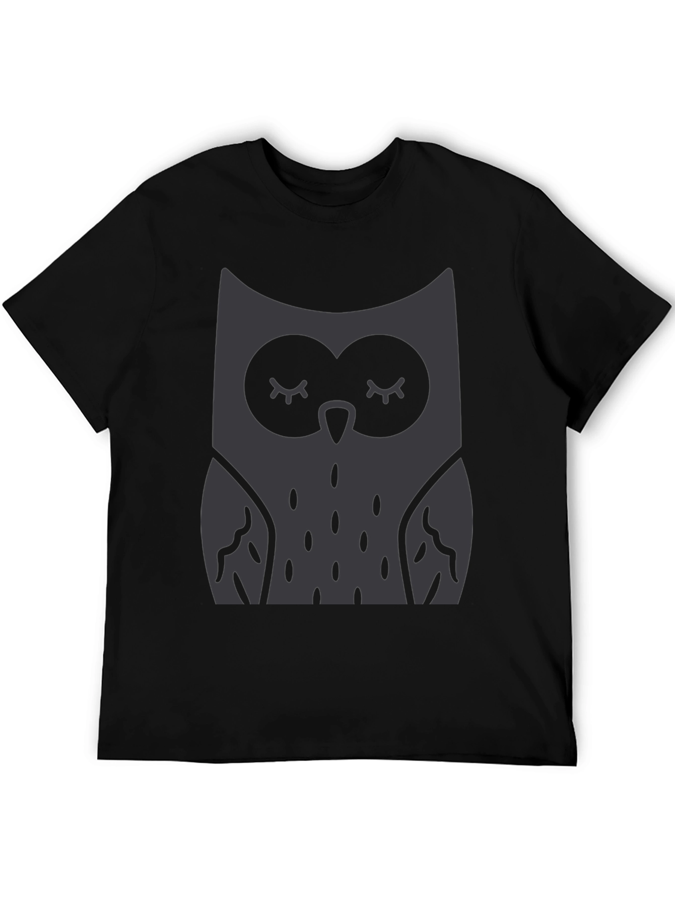Owl Graphic Print Crew Neck T-Shirt
