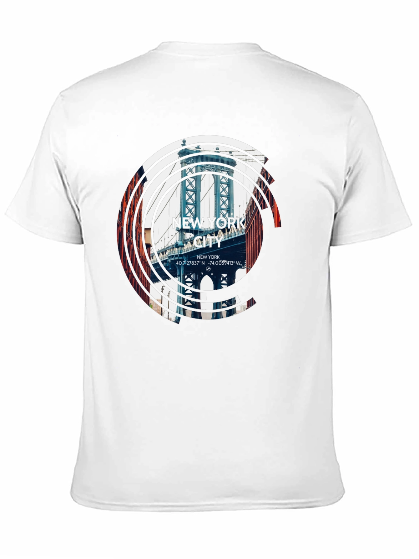 New York City Bridge Graphic Black T-Shirt
