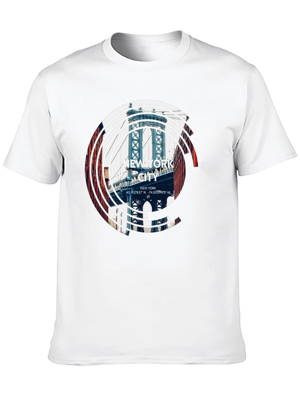 New York City Bridge Graphic Black T-Shirt