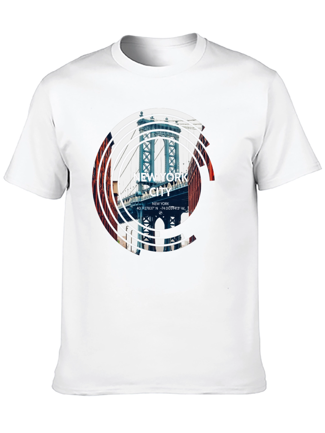 New York City Bridge Graphic Black T-Shirt