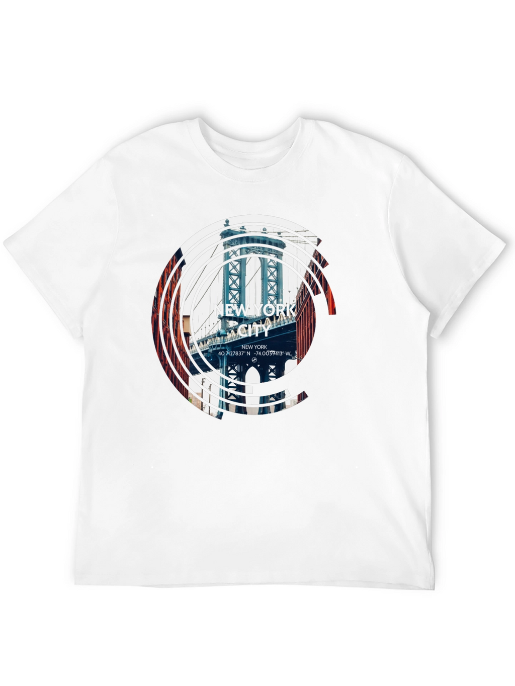New York City Bridge Graphic Black T-Shirt