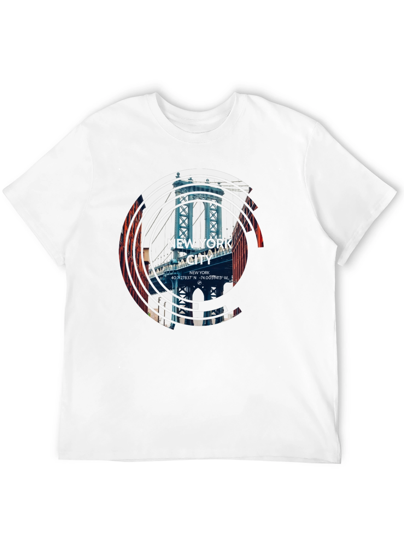 New York City Bridge Graphic Black T-Shirt