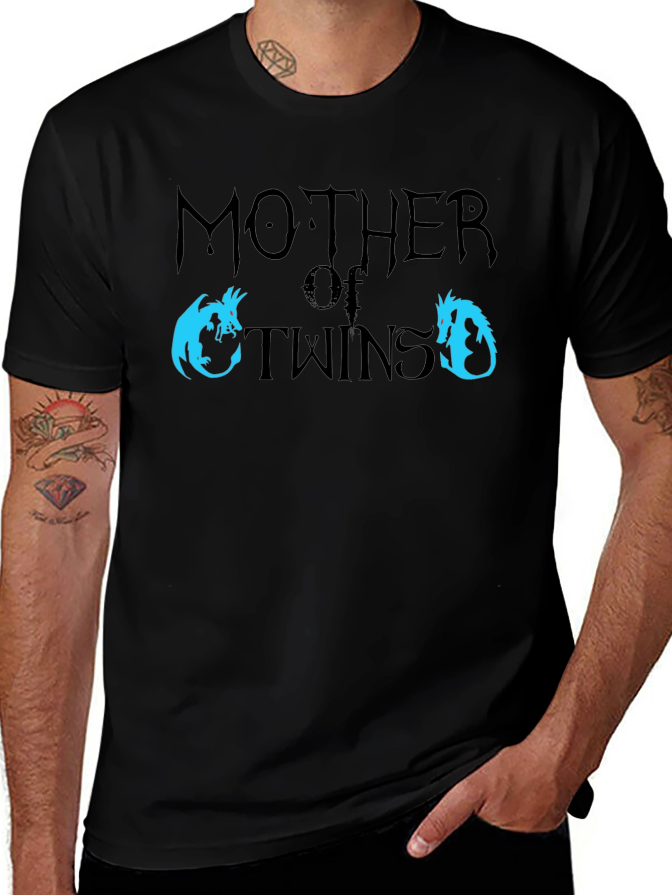Mother of Twins Dragon T-Shirt - Fun Mom Tee