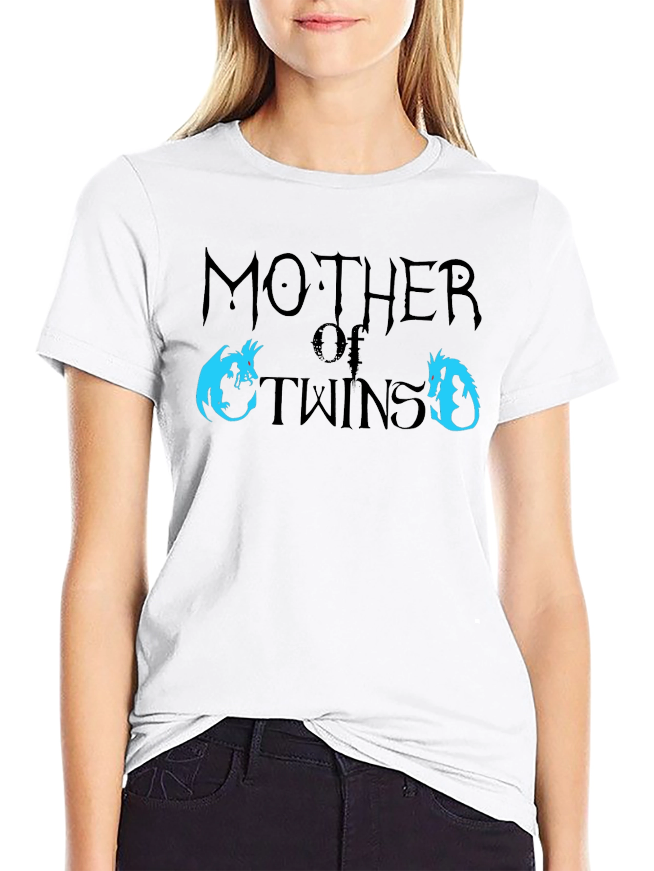 Mother of Twins Dragon T-Shirt - Fun Mom Tee
