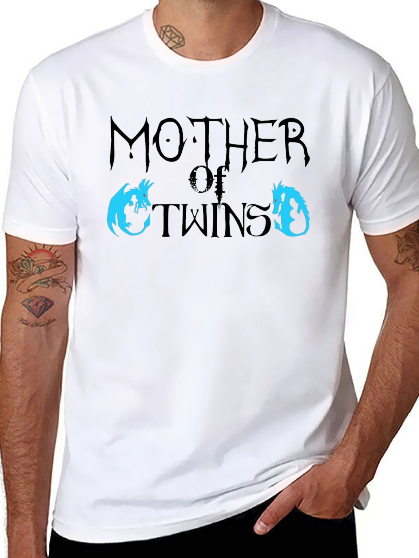 Mother of Twins Dragon T-Shirt - Fun Mom Tee