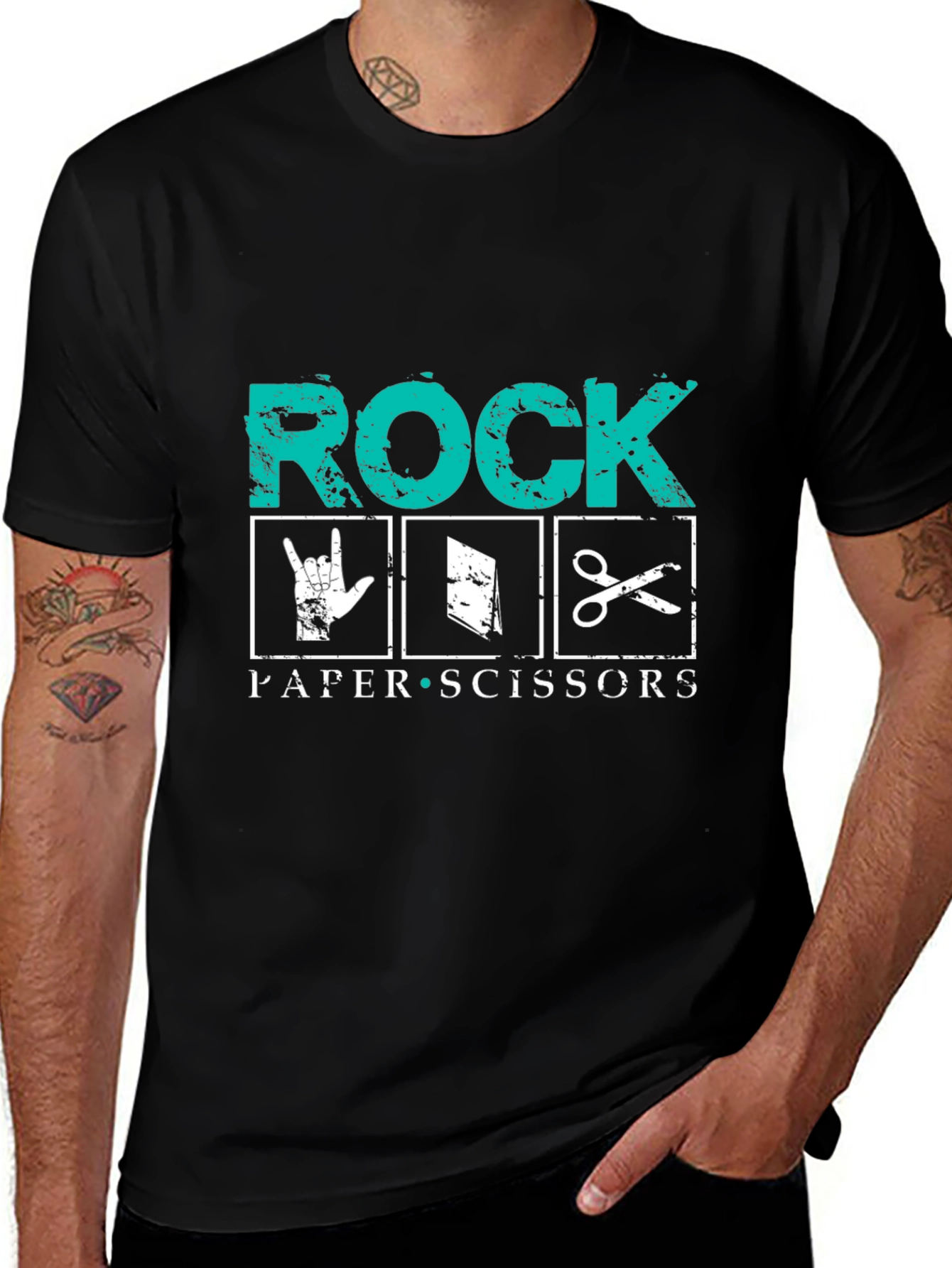 Rock Paper Scissors Graphic T-Shirt