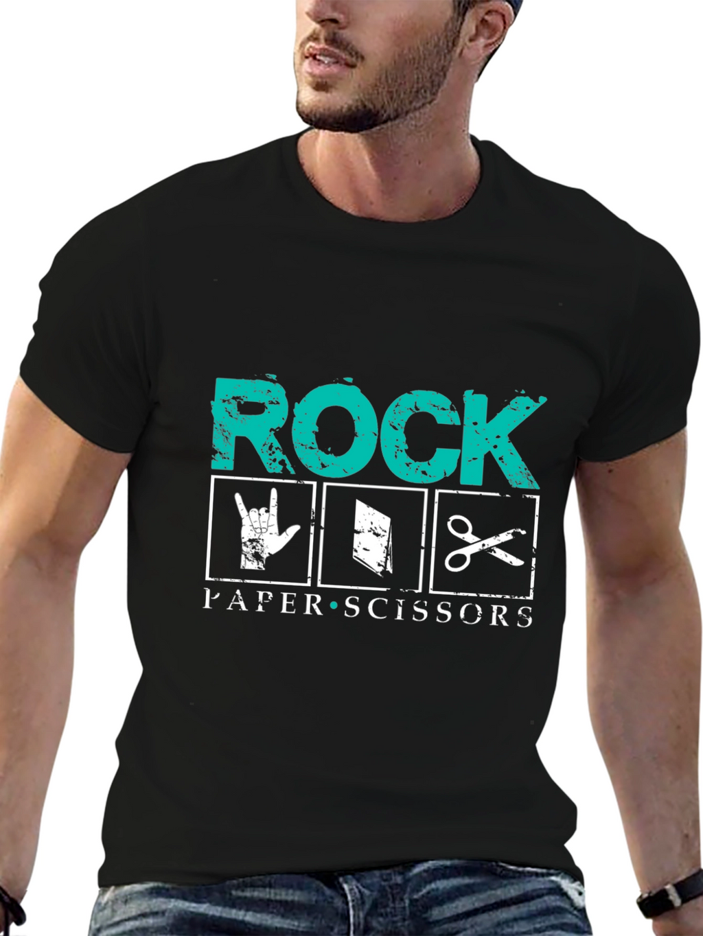 Rock Paper Scissors Graphic T-Shirt