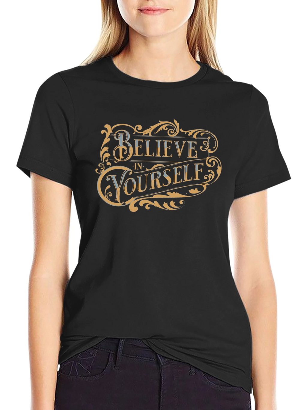 Believe in Yourself Black Graphic Tee