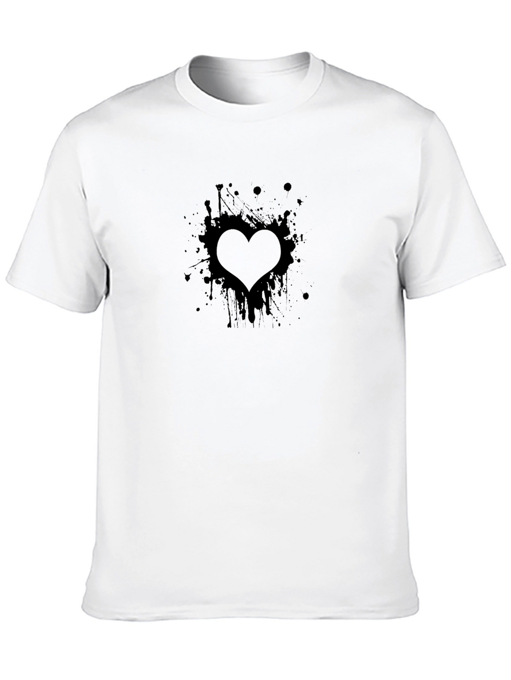 Heart Splatter Black T-Shirt - Trendy Casual Wear