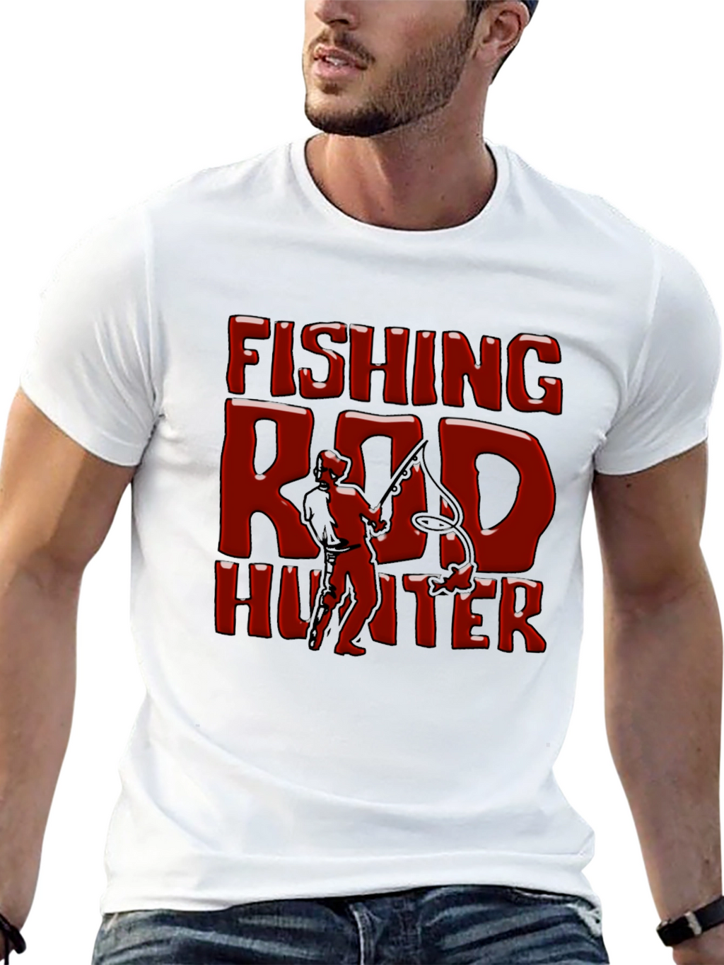 Fishing Rod Hunter Graphic T-Shirt