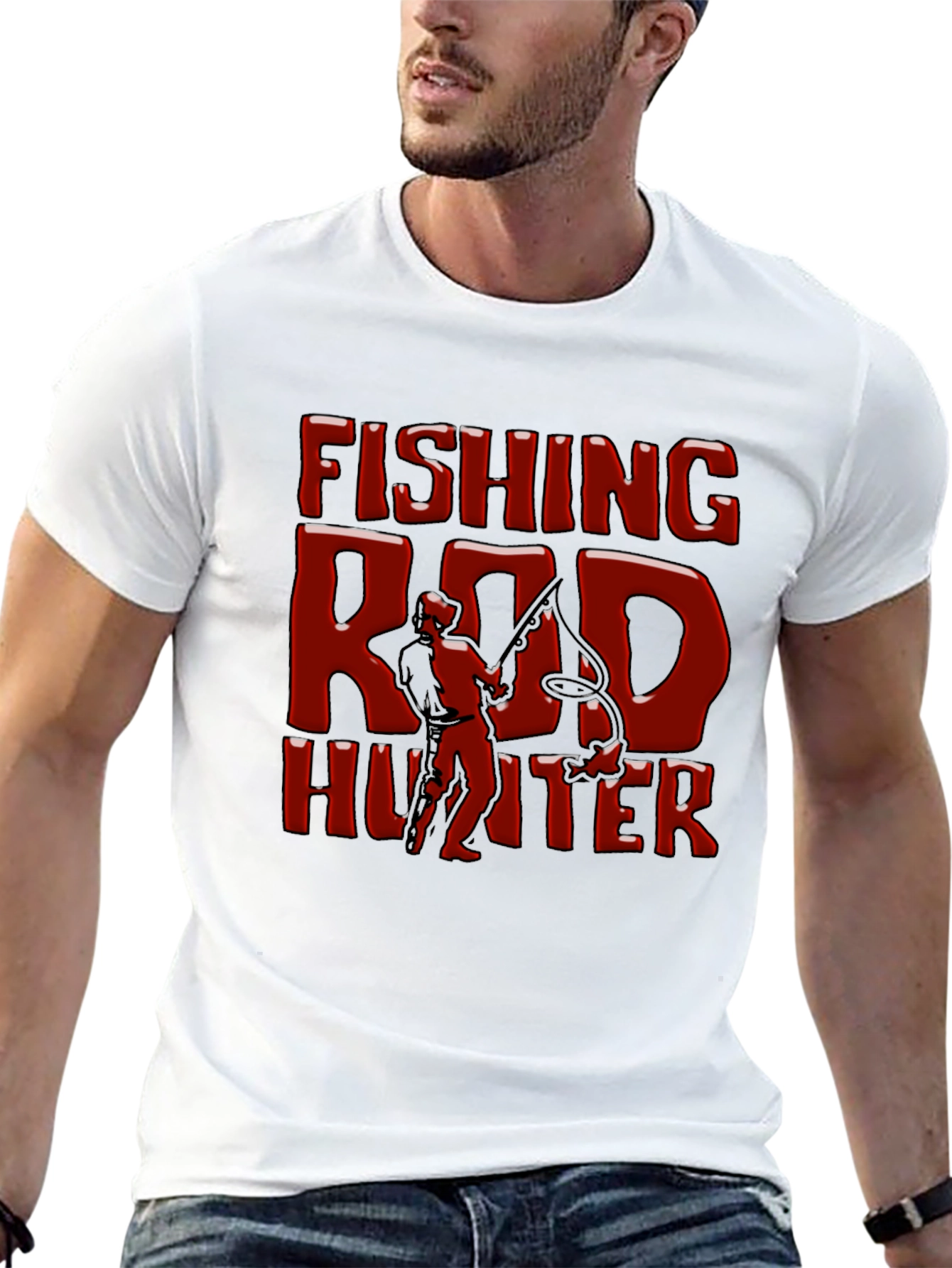 Fishing Rod Hunter Graphic T-Shirt