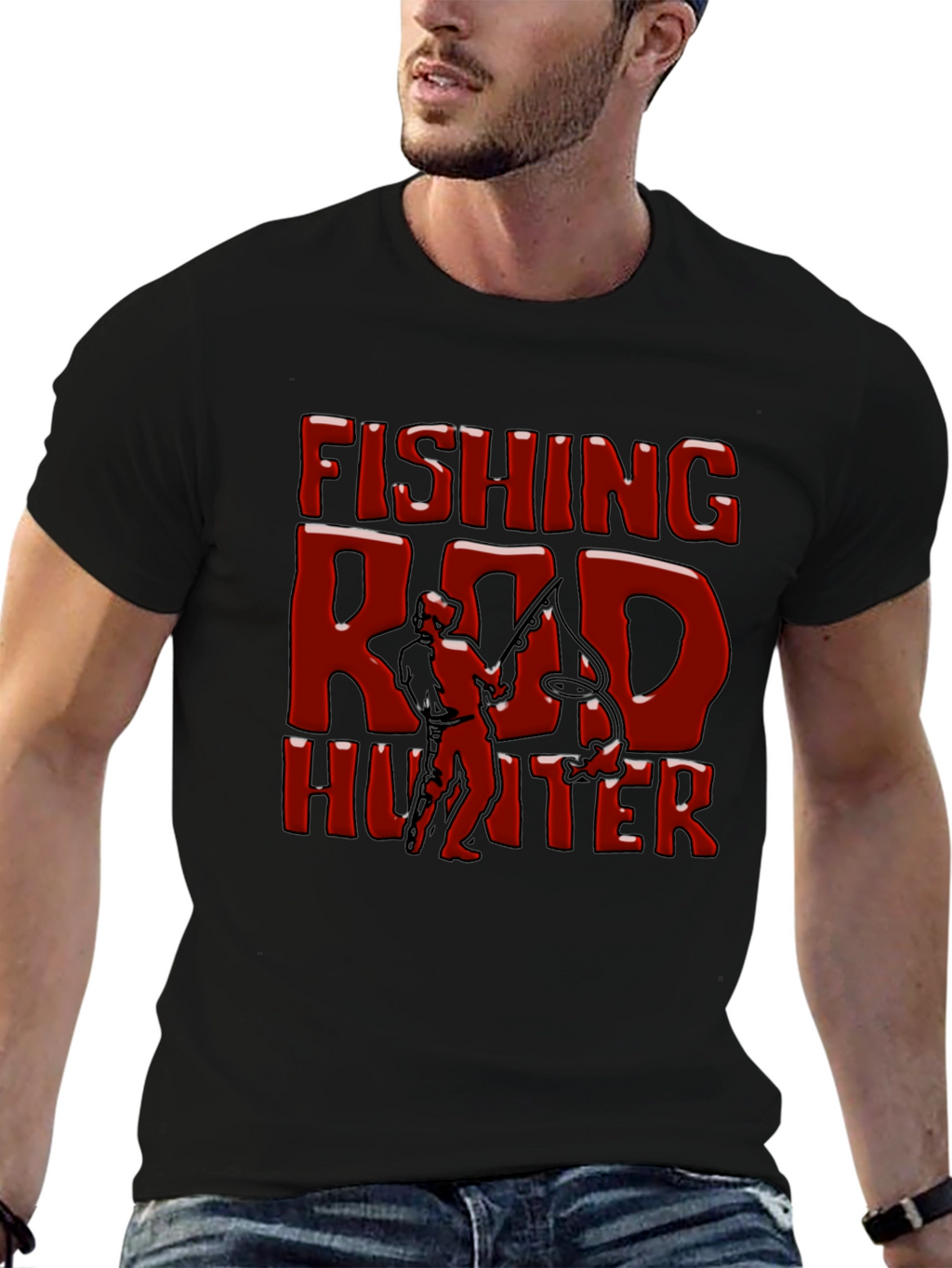 Fishing Rod Hunter Graphic T-Shirt