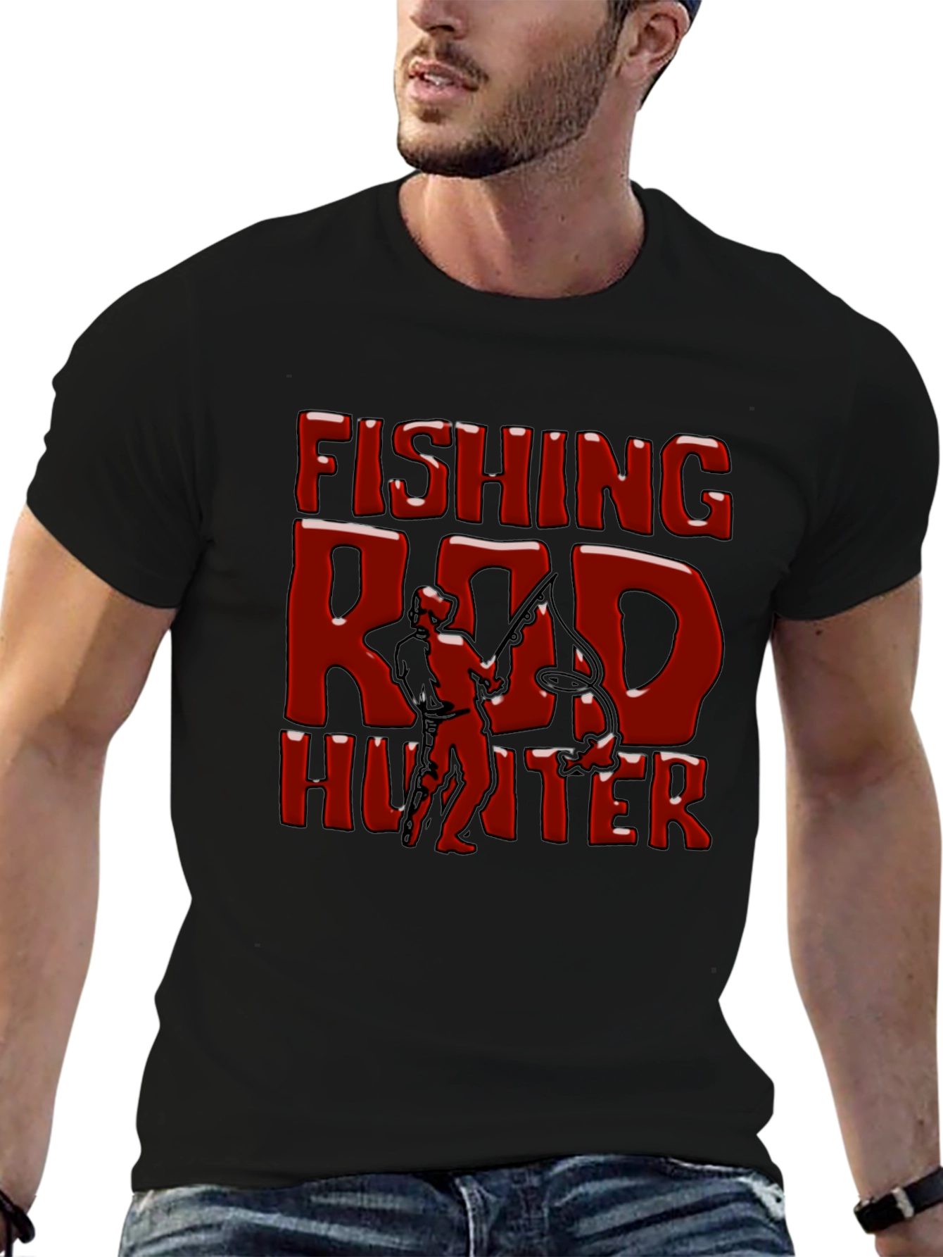 Fishing Rod Hunter Graphic T-Shirt