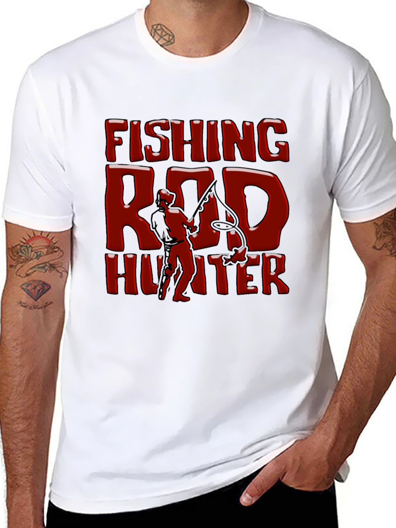Fishing Rod Hunter Graphic T-Shirt