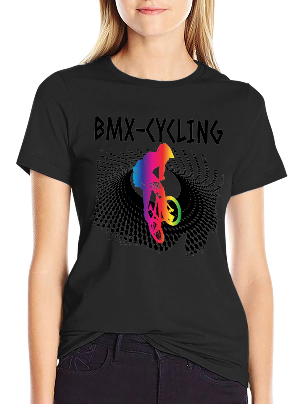 BMX Cycling Rainbow Graphic T-Shirt